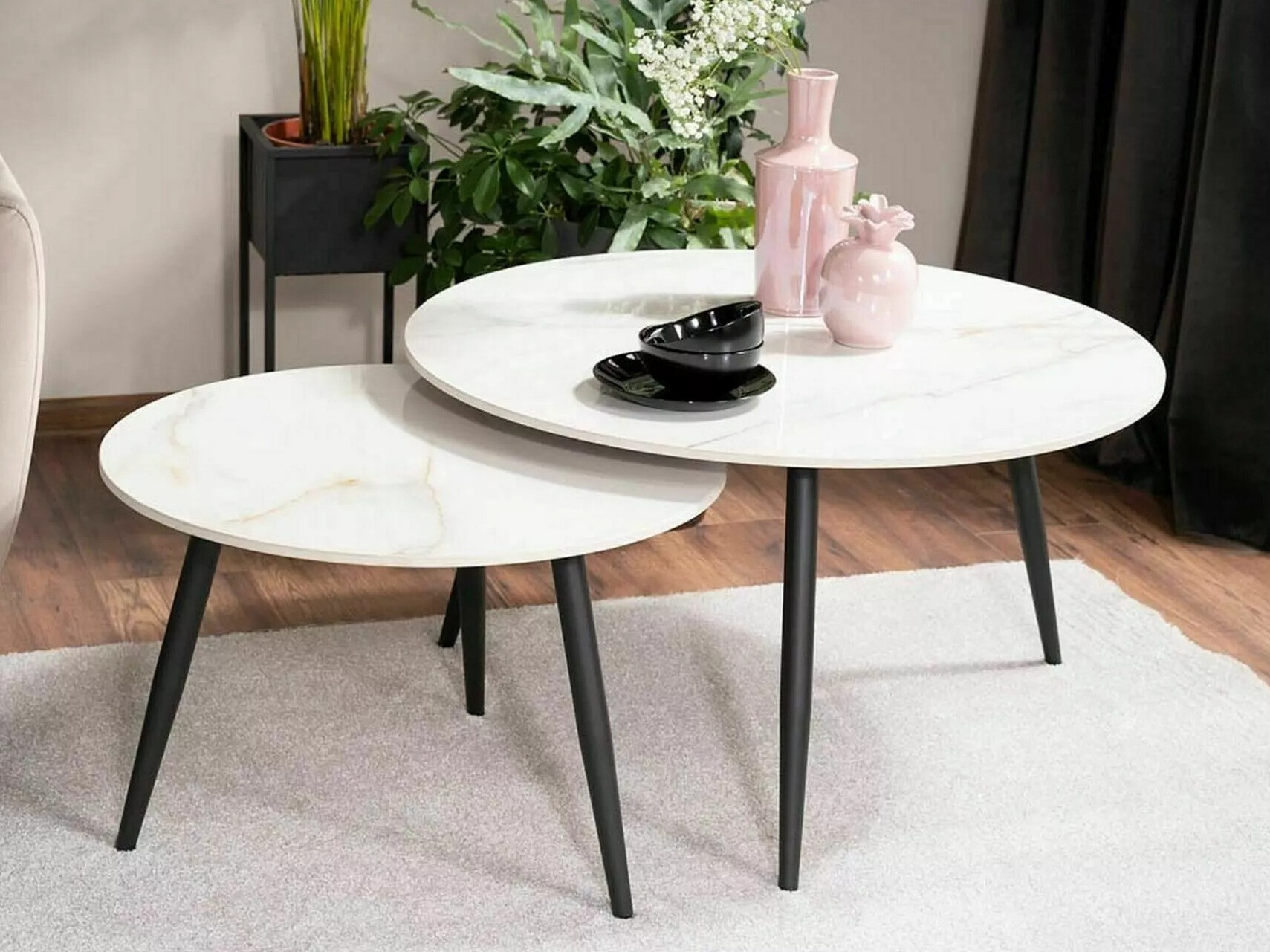 Set stolića za kavu Detroit 602 (Bijeli mramor)