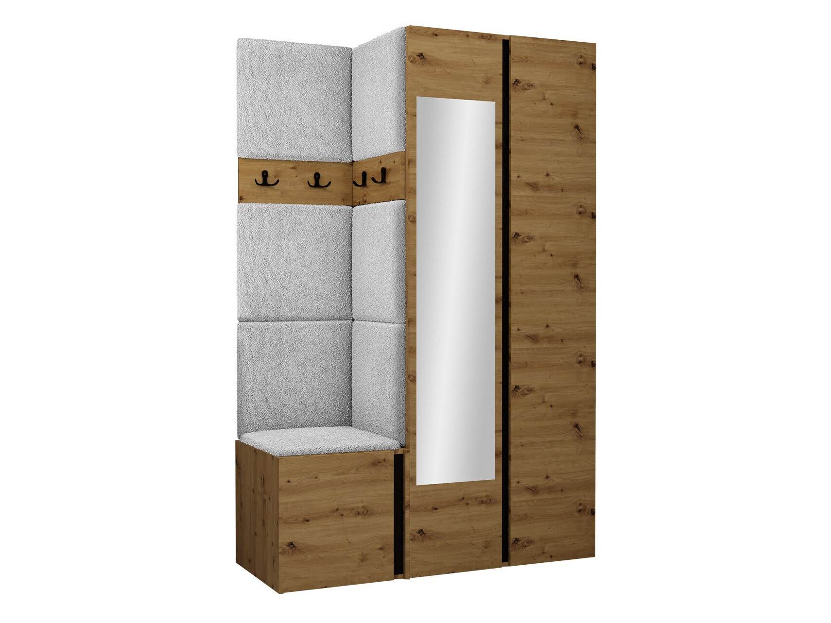 Set za hodnik Hartford 350 (Artisan hrast + Crna)