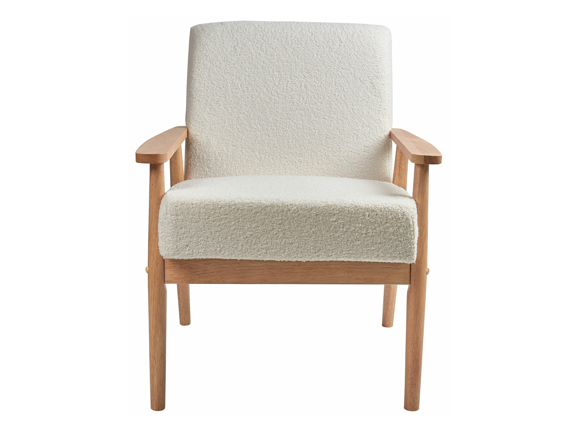 Fotelja Berwyn 2214 (Svijetlo drvo + Bijela)