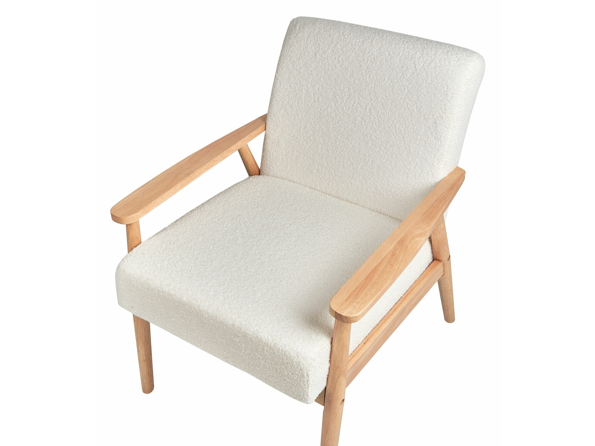 Fotelja Berwyn 2214 (Svijetlo drvo + Bijela)