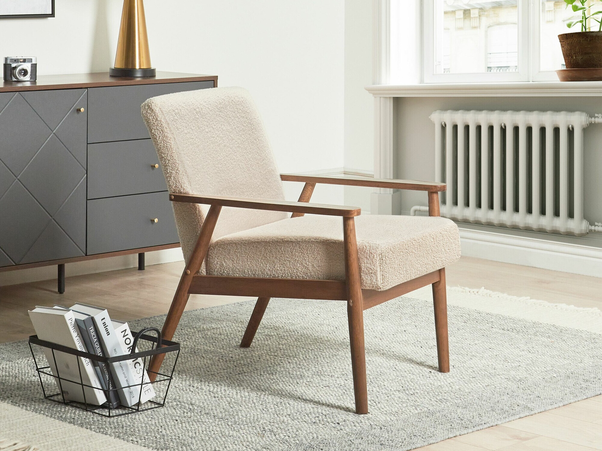 Fotelja Berwyn 2214 (Tamno drvo + Bež)