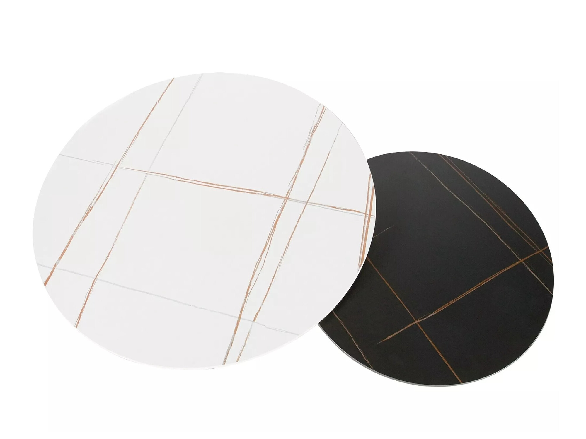 Set stolića za kavu Detroit 607 (Bijeli mramor + Crni mramor)