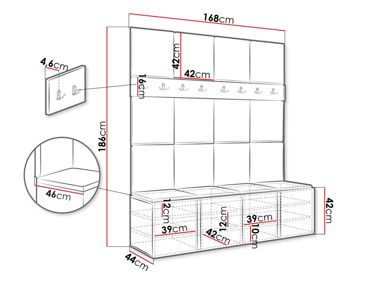 Set za hodnik Hartford 268 (Artisan hrast)