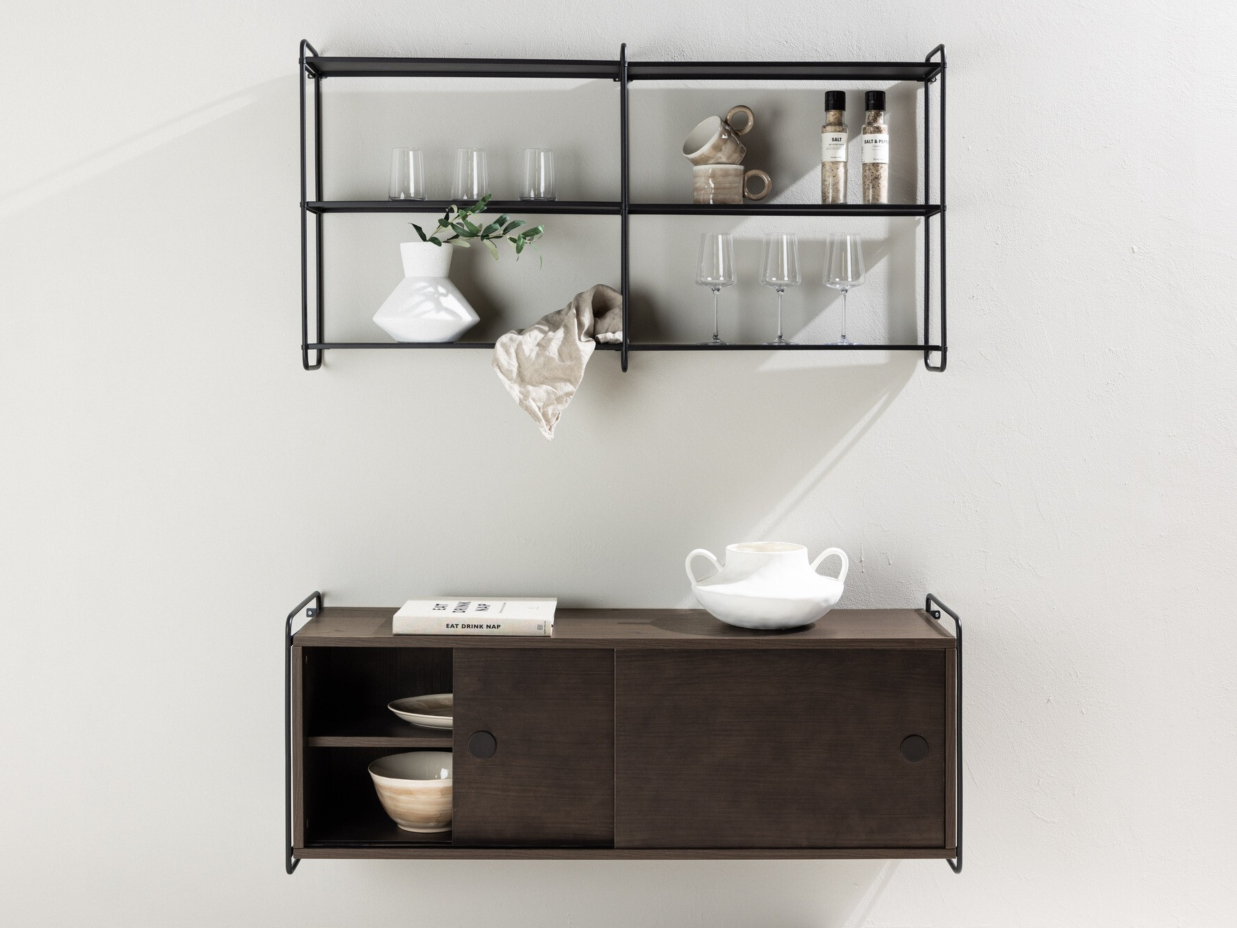 Zidna polica Dallas 4551 (Crna)