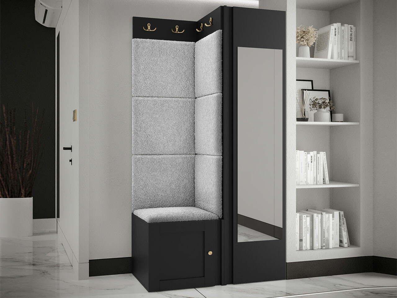 Set za hodnik Hartford 382 (Crna)