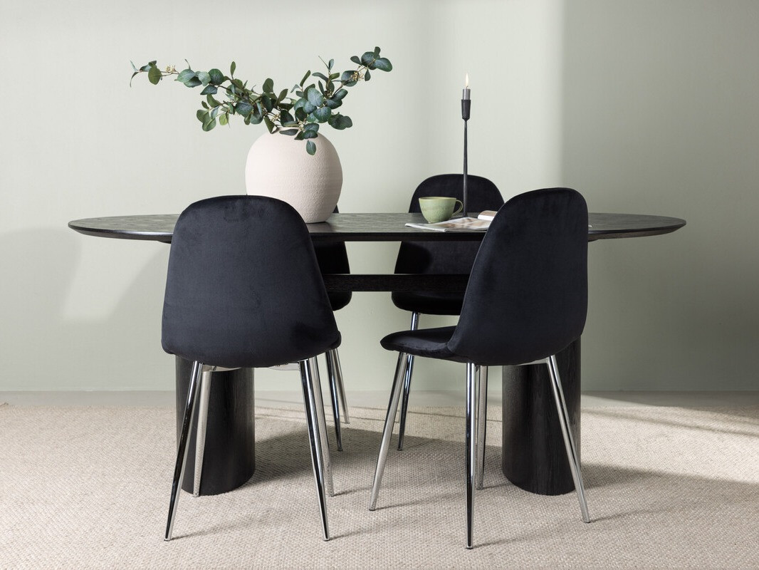 Blagovaonski set Dallas 4559 (Crna + Srebrna)