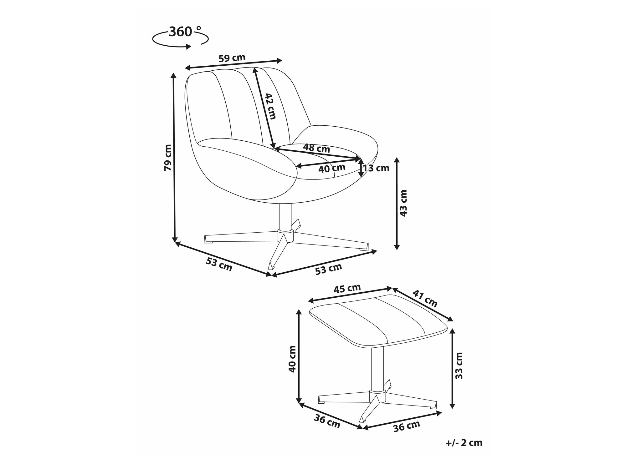 Fotelja Berwyn 2222 (Siva)