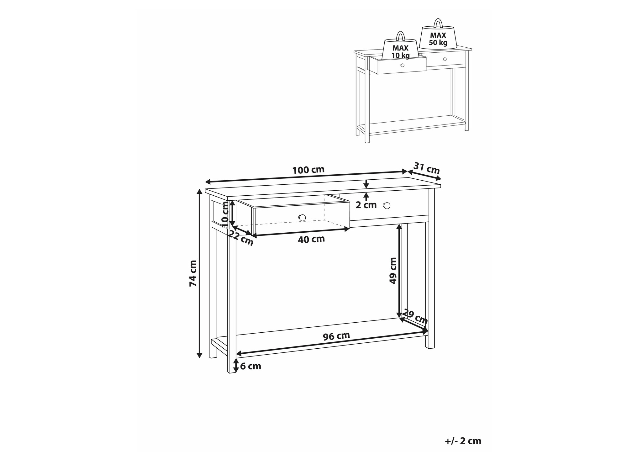 Konzolni stolić Melmone 103