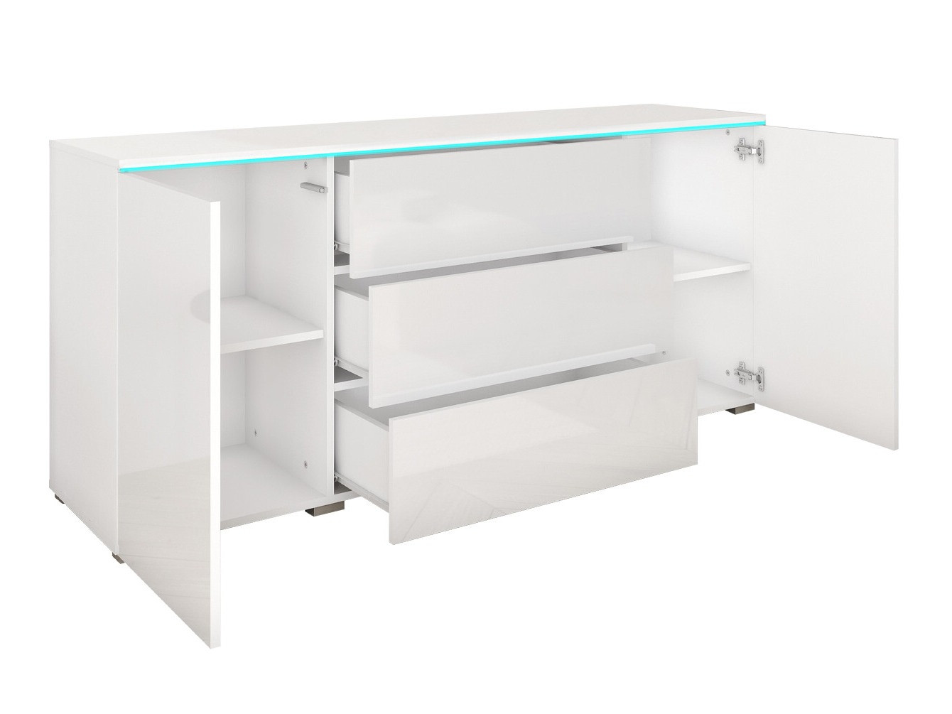 Komoda Sarasota 142 (Matera siva + Sjajno bijela)