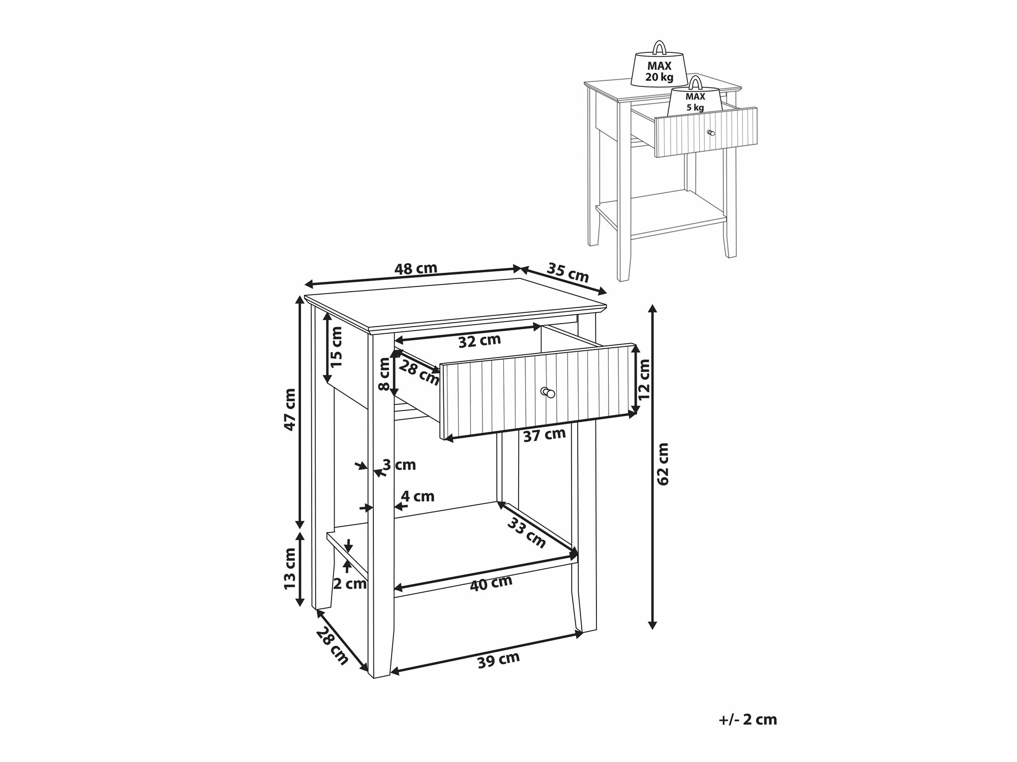 Noćni ormarić Romloru 101