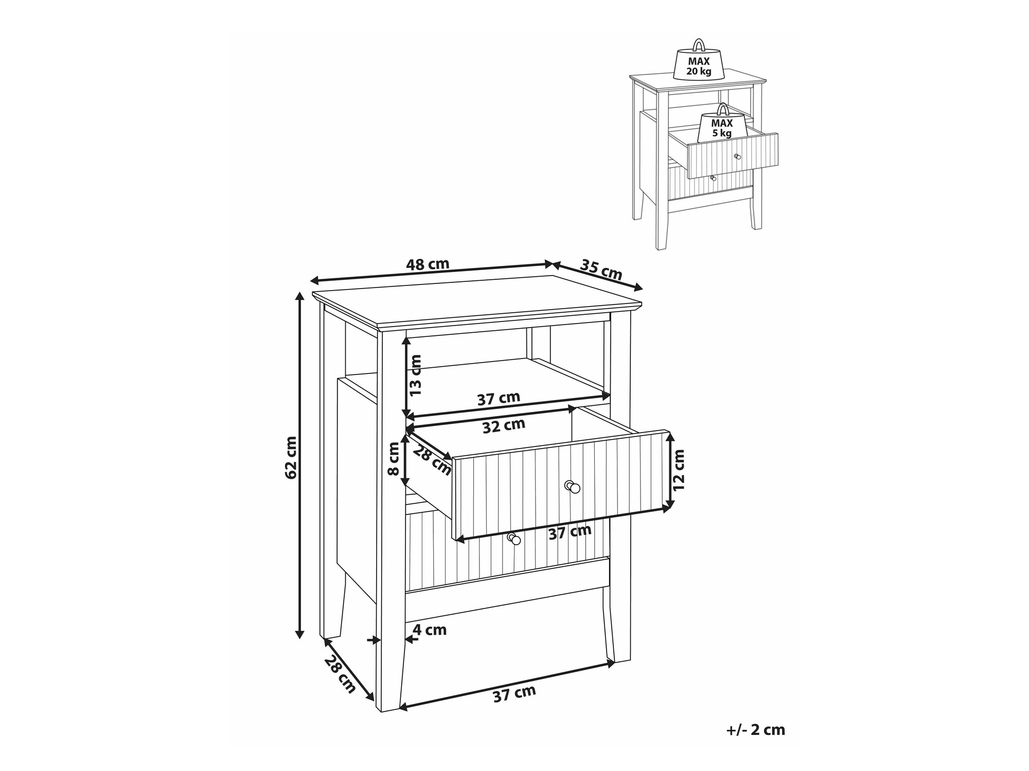 Noćni ormarić Romloru 104