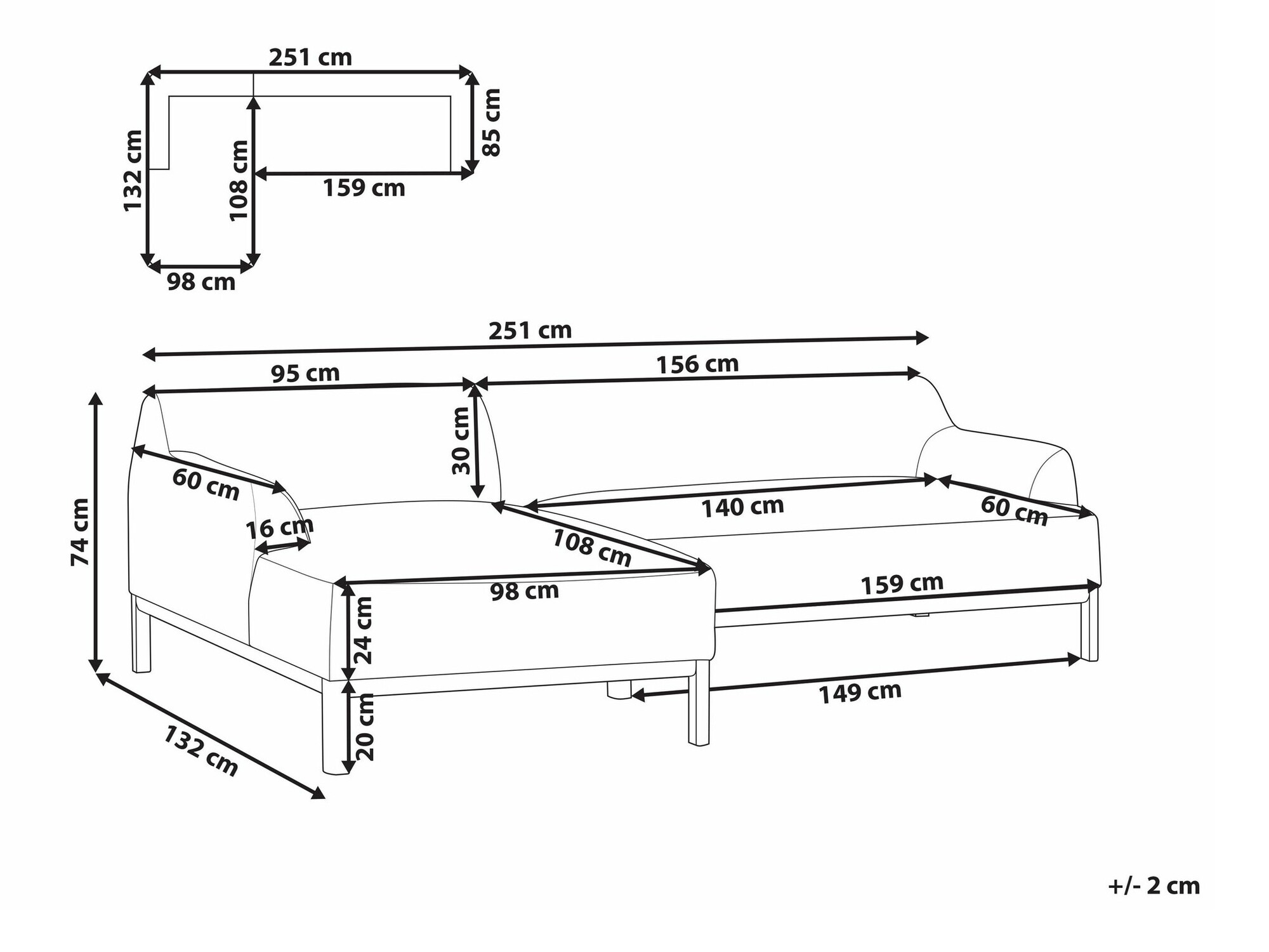 Kutna garnitura Berwyn 2229 (Bež)
