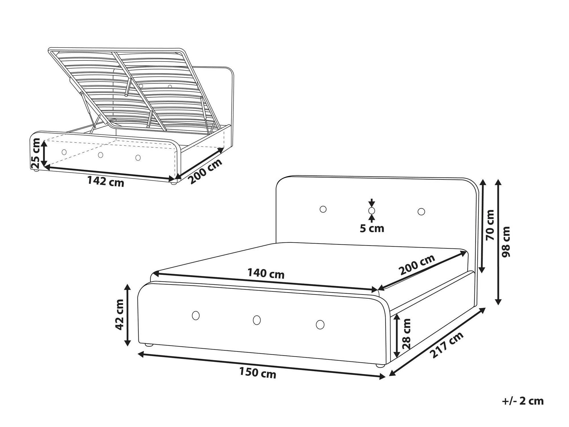Krevet Berwyn 2230 (Bež)