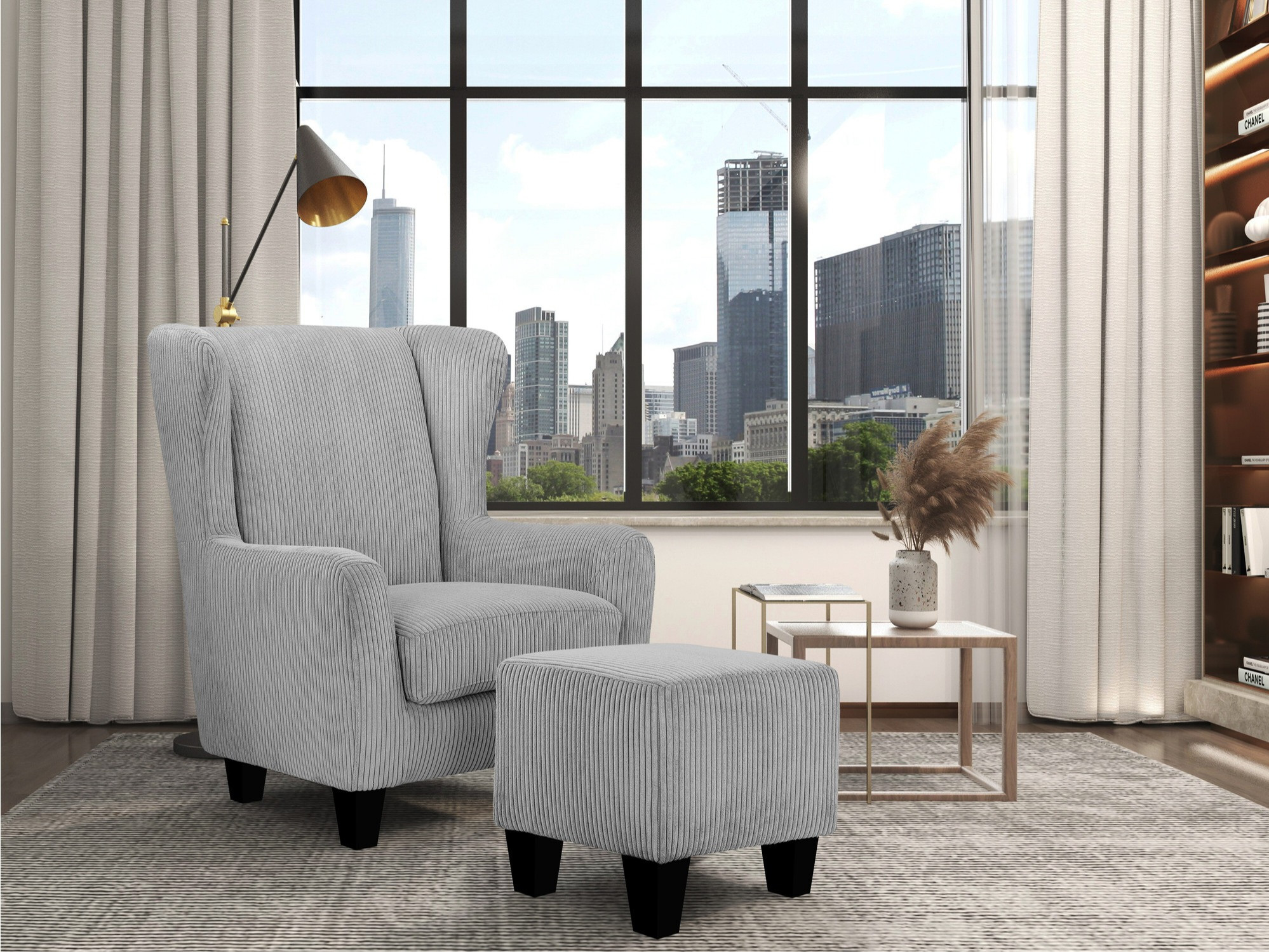 Fotelja Denton 1366 (Siva)