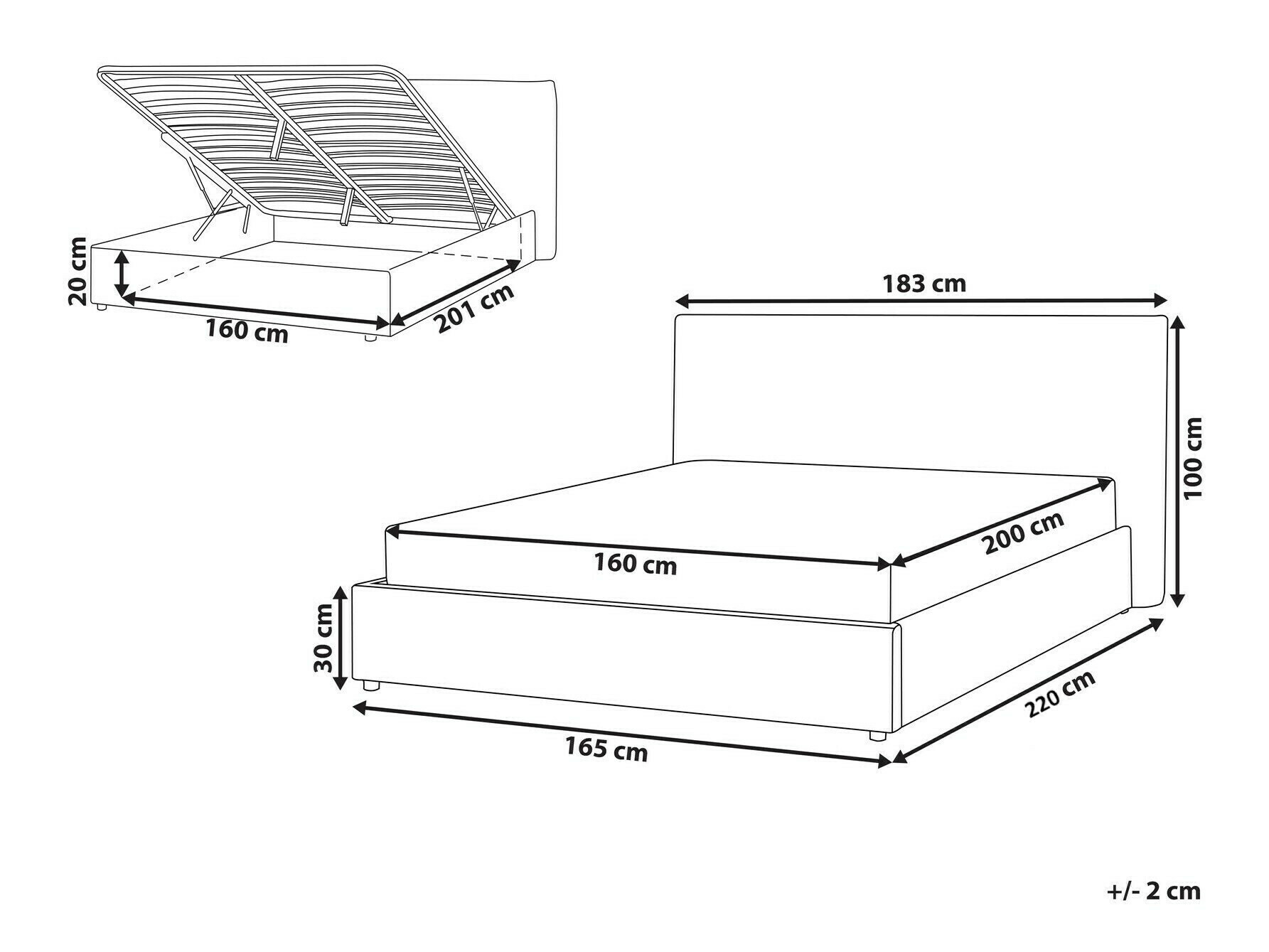 Krevet Berwyn 1805 (Krem)