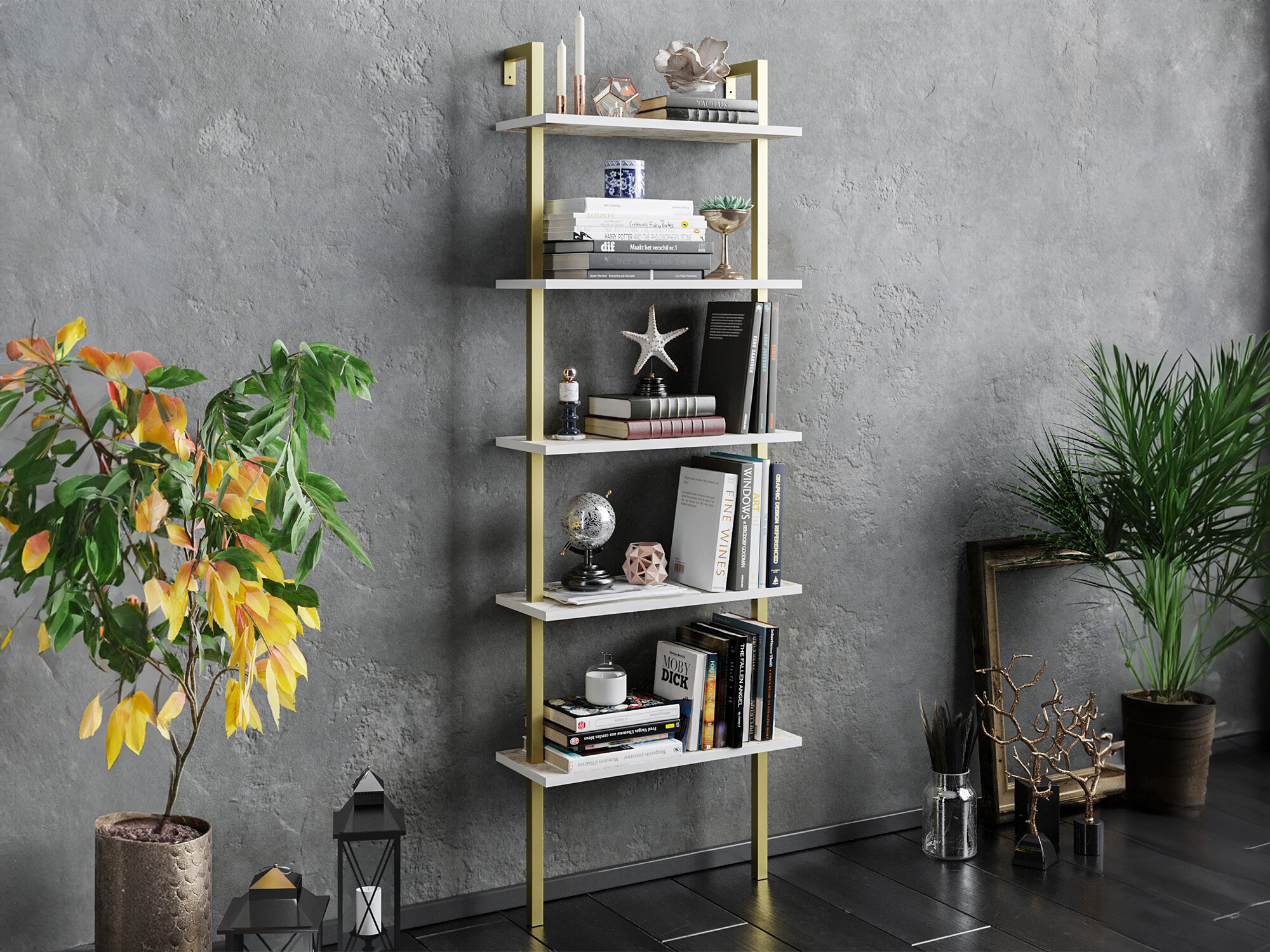 Polica Kailua 1027 (Bijela + Zlatna)