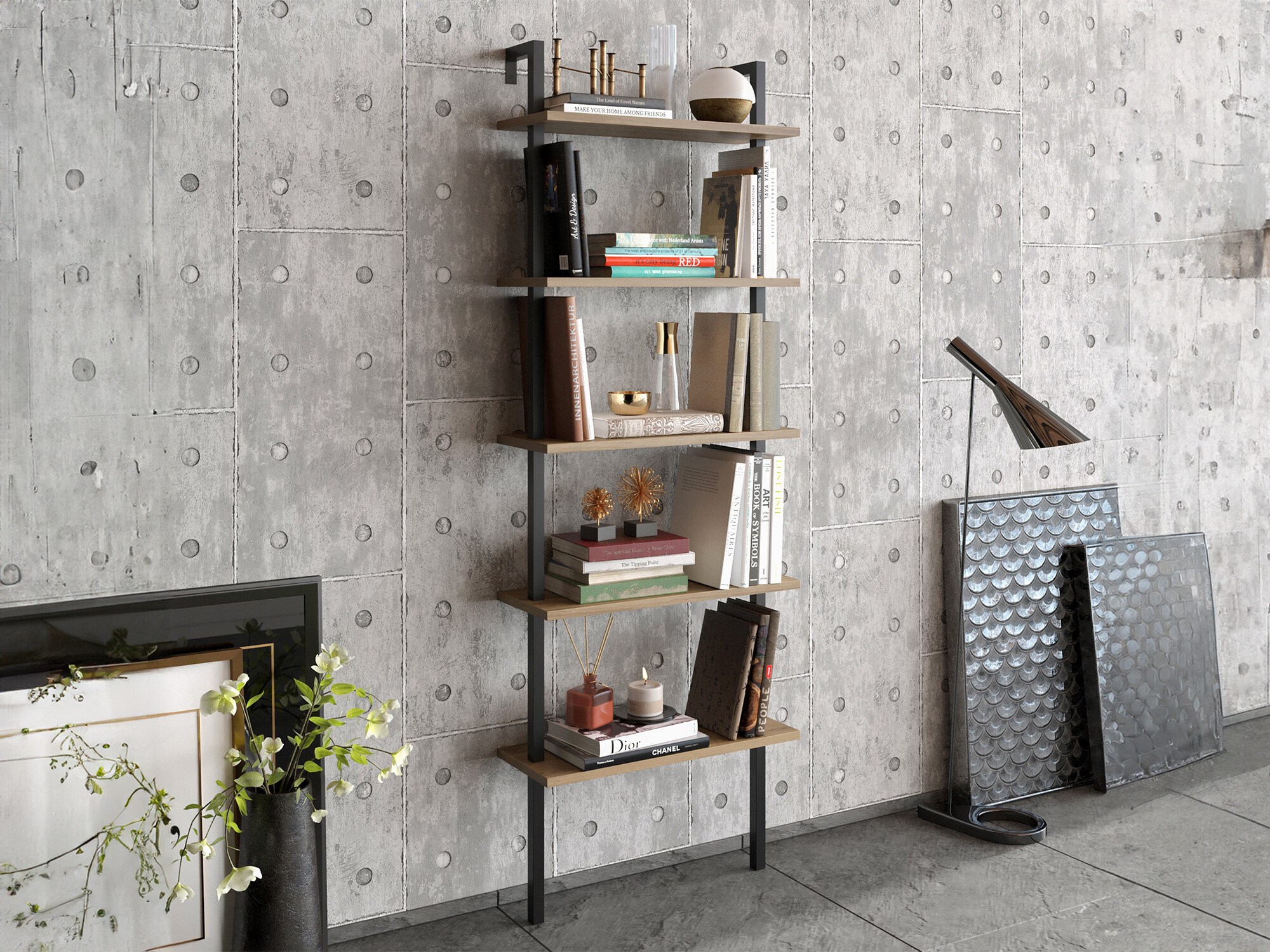 Polica Kailua 1027 (Crna + Orah)