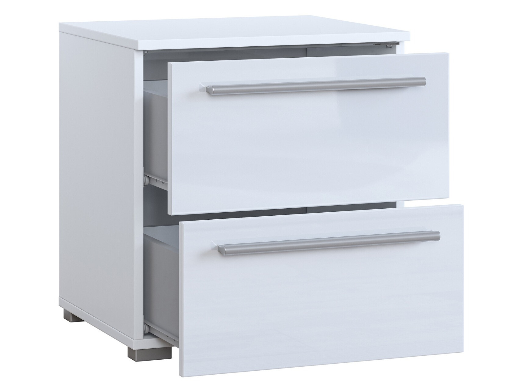 Noćni ormarić Torvire 122 (Bijela + Sjajno bijela)