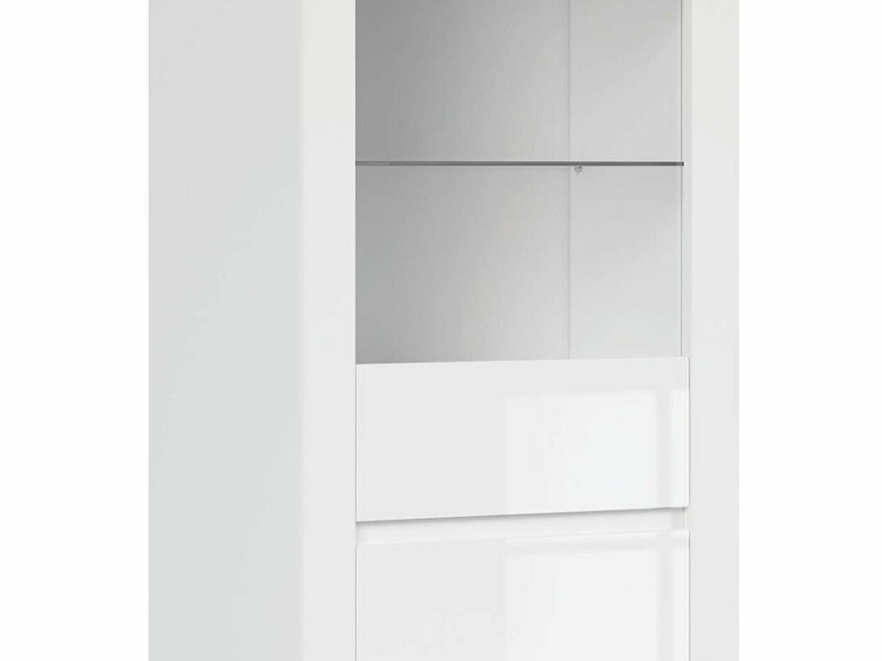 Polica Sonsoru 104 (Bijela + Sjajno bijela + Hrast Wotan)