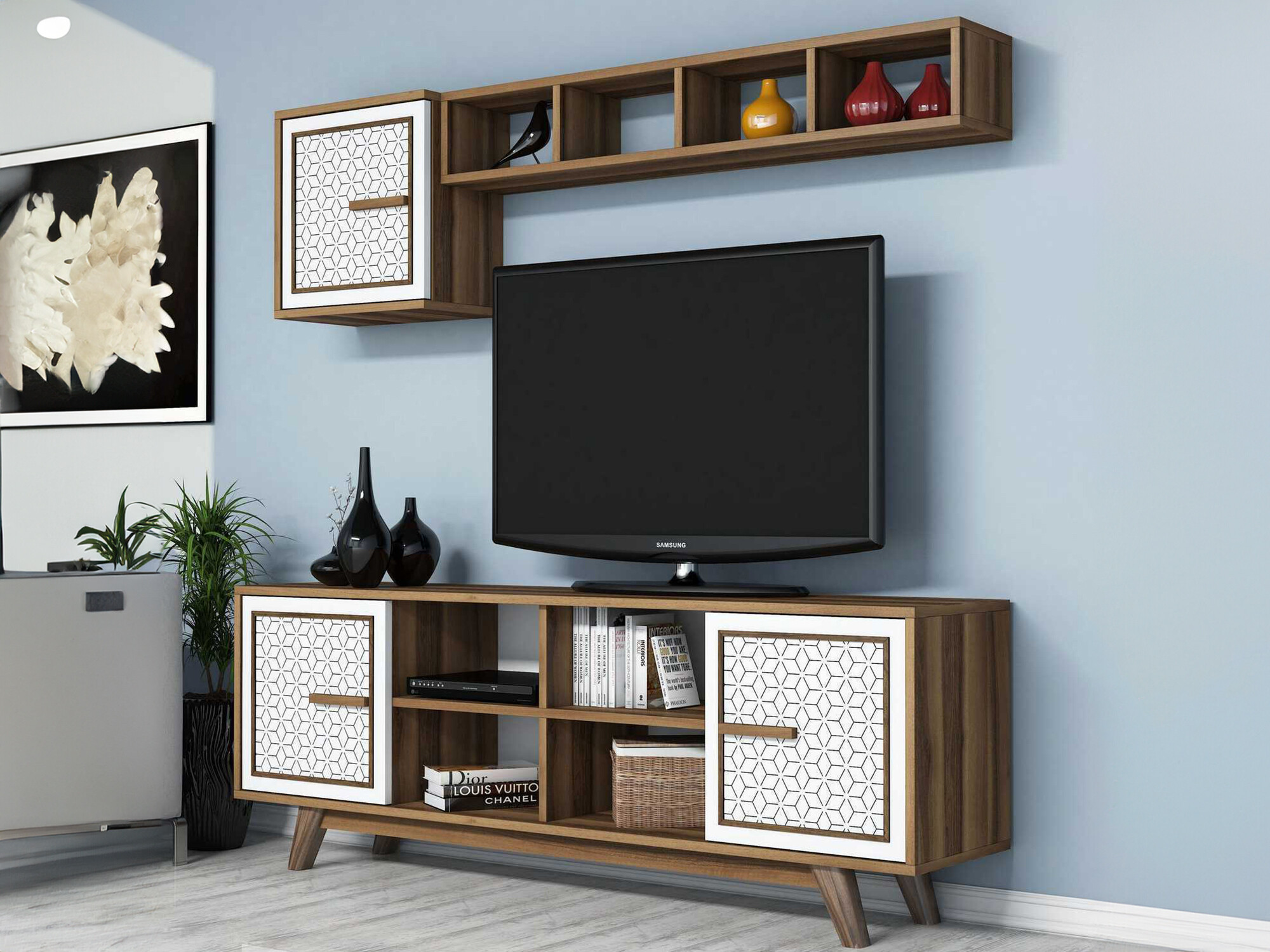 Set za dnevni boravak Kailua 1590 (Orah + Bijela)