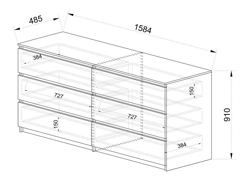 Komoda Portland 398 (Sonoma hrast)
