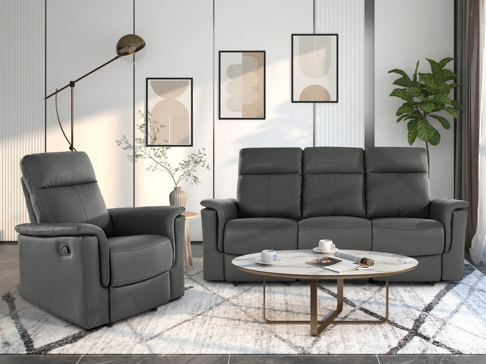 Podesiva fotelja Denton 1372 (Siva)