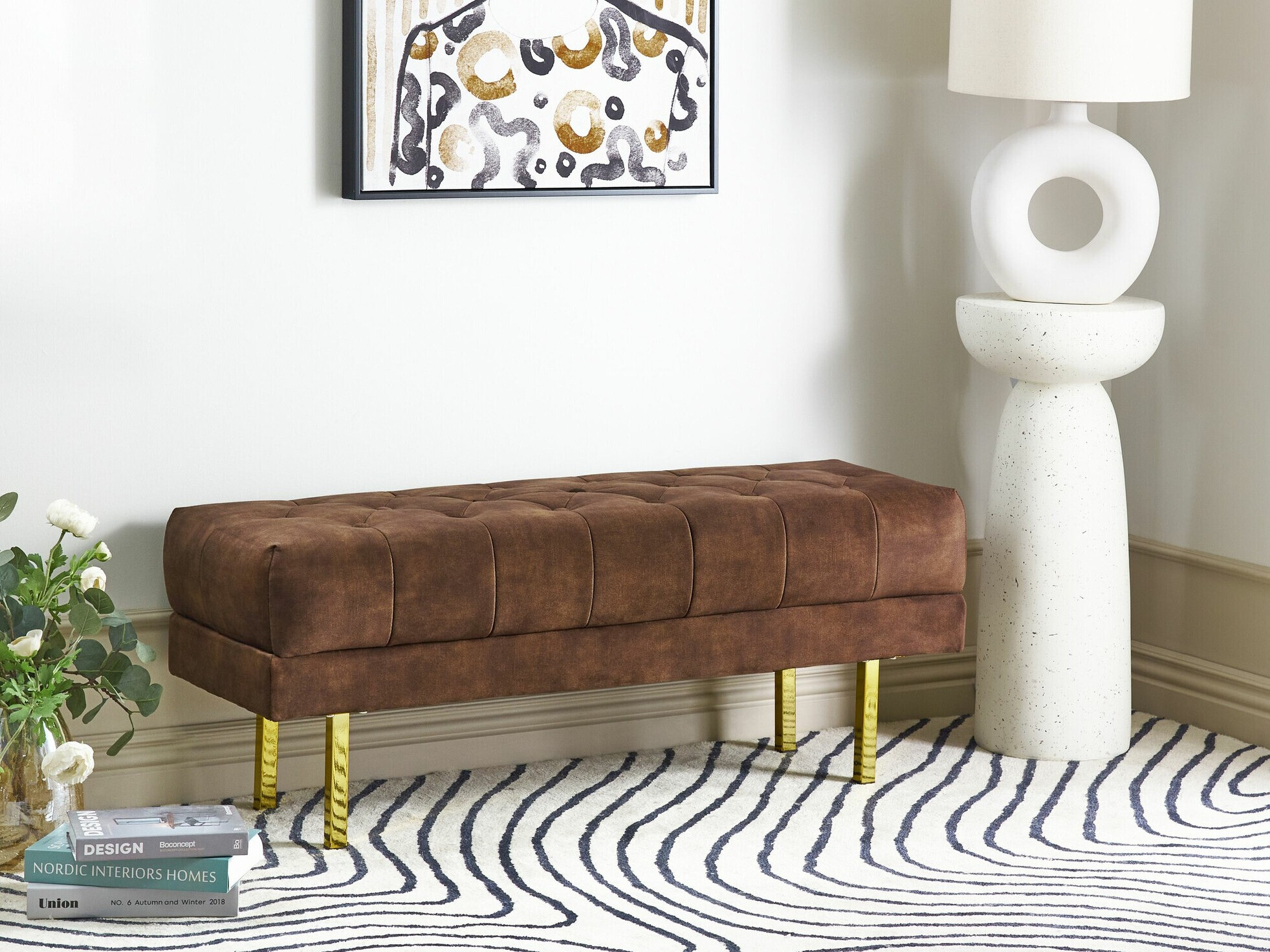 Tapecirana klupa Berwyn 2243 (Smeđa)