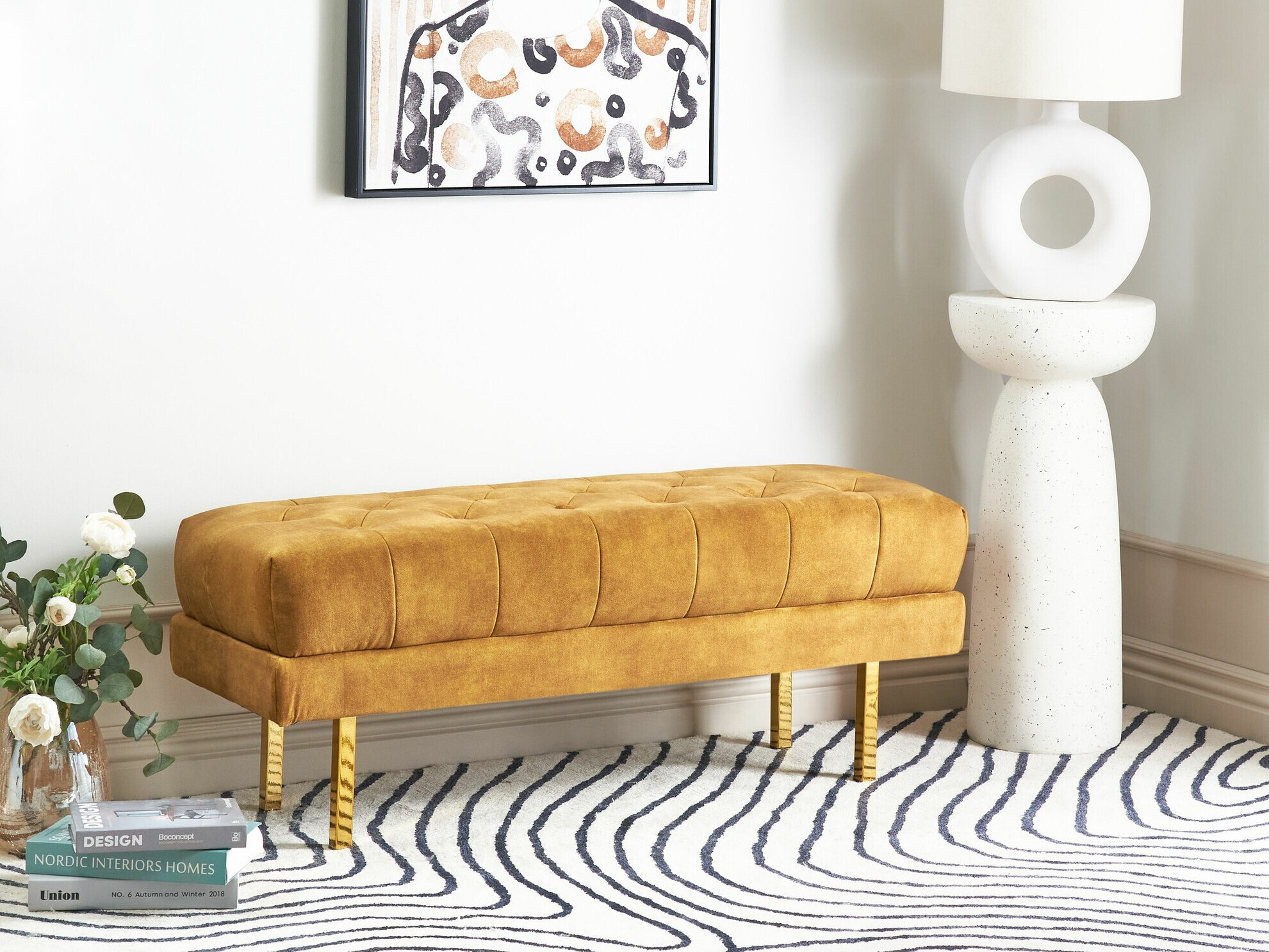 Tapecirana klupa Berwyn 2243 (Žuta)