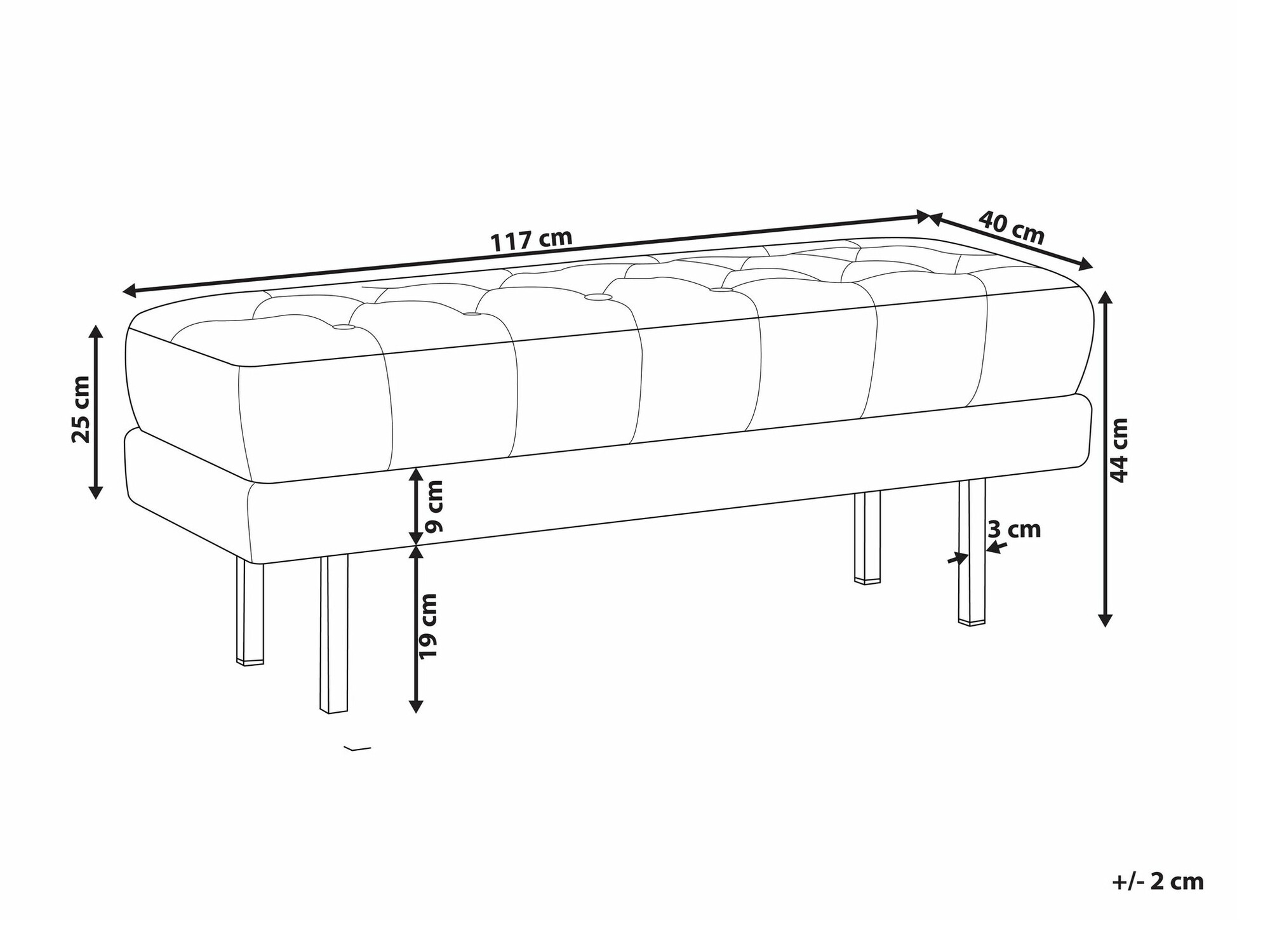 Tapecirana klupa Berwyn 2243 (Žuta)