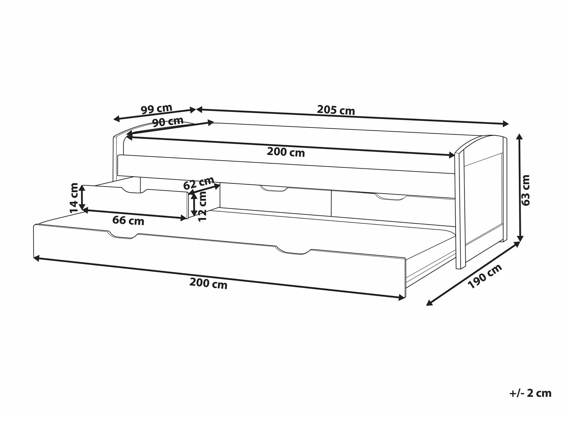 Krevet Berwyn 2246 (Svijetlo drvo)