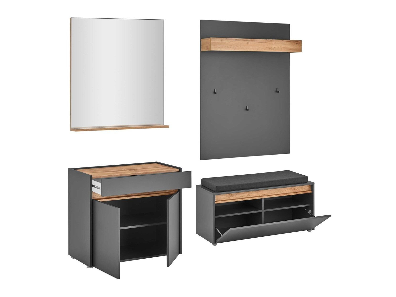 Set za hodnik Elbsori 168 (Antracit)