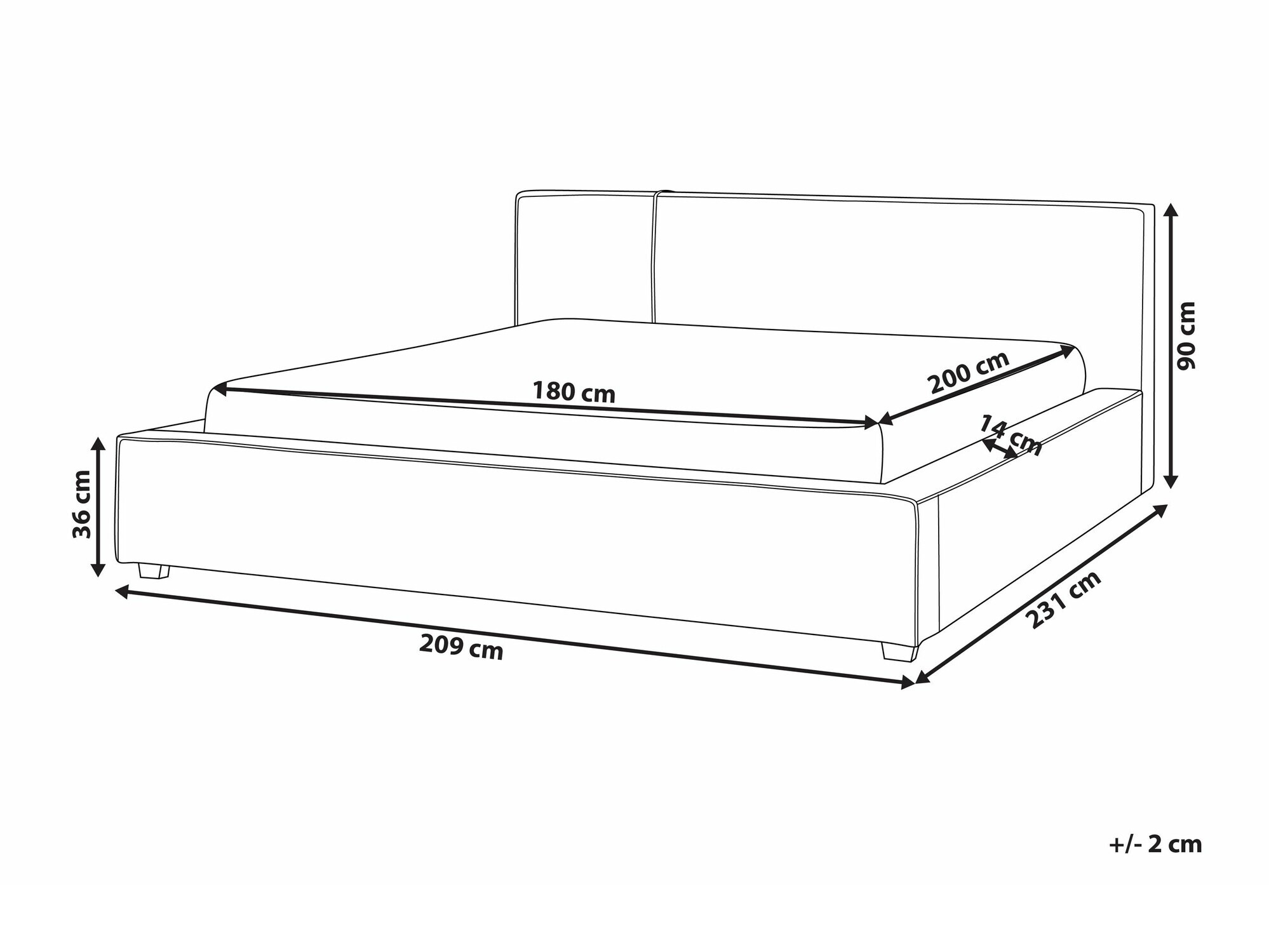 Krevet Berwyn 2250 (Bijela)