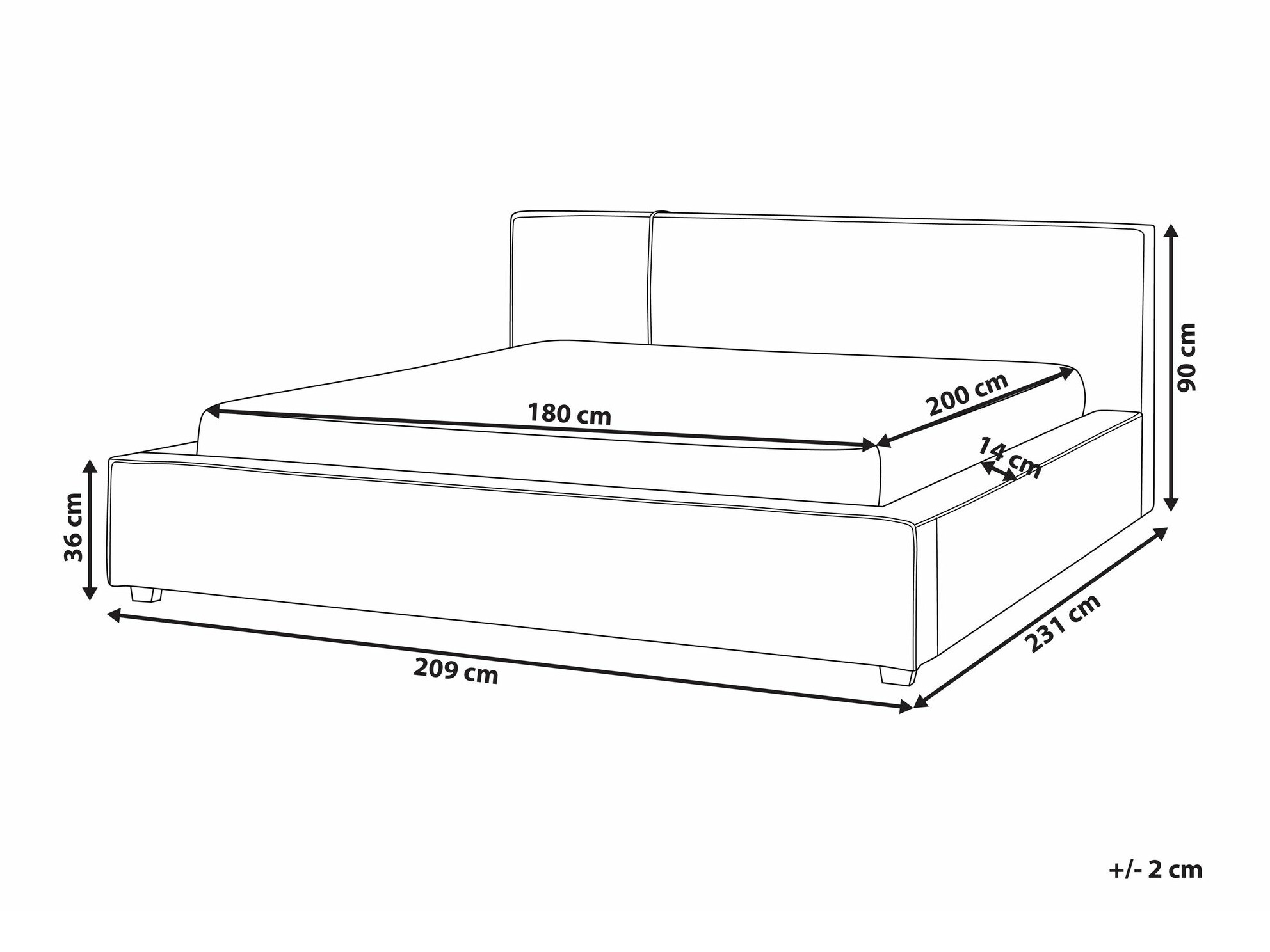 Krevet Berwyn 2250 (Taupe)