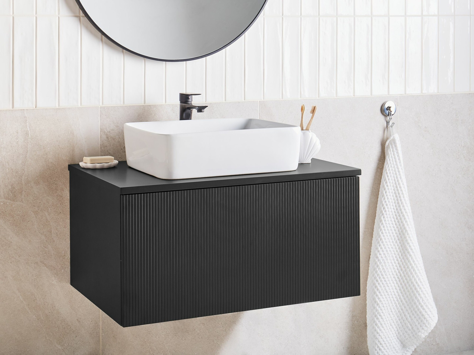 Zidni ormarić za umivaonik Berwyn 2254 (Crna)