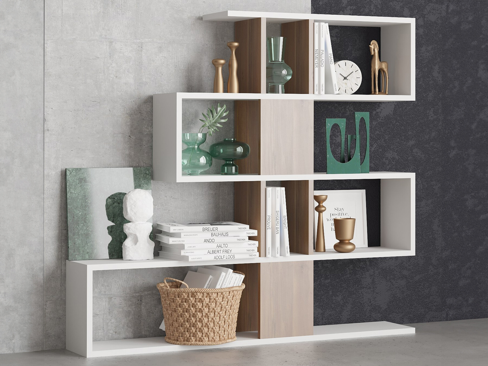 Polica Kailua 768 (Bijela + Orah)