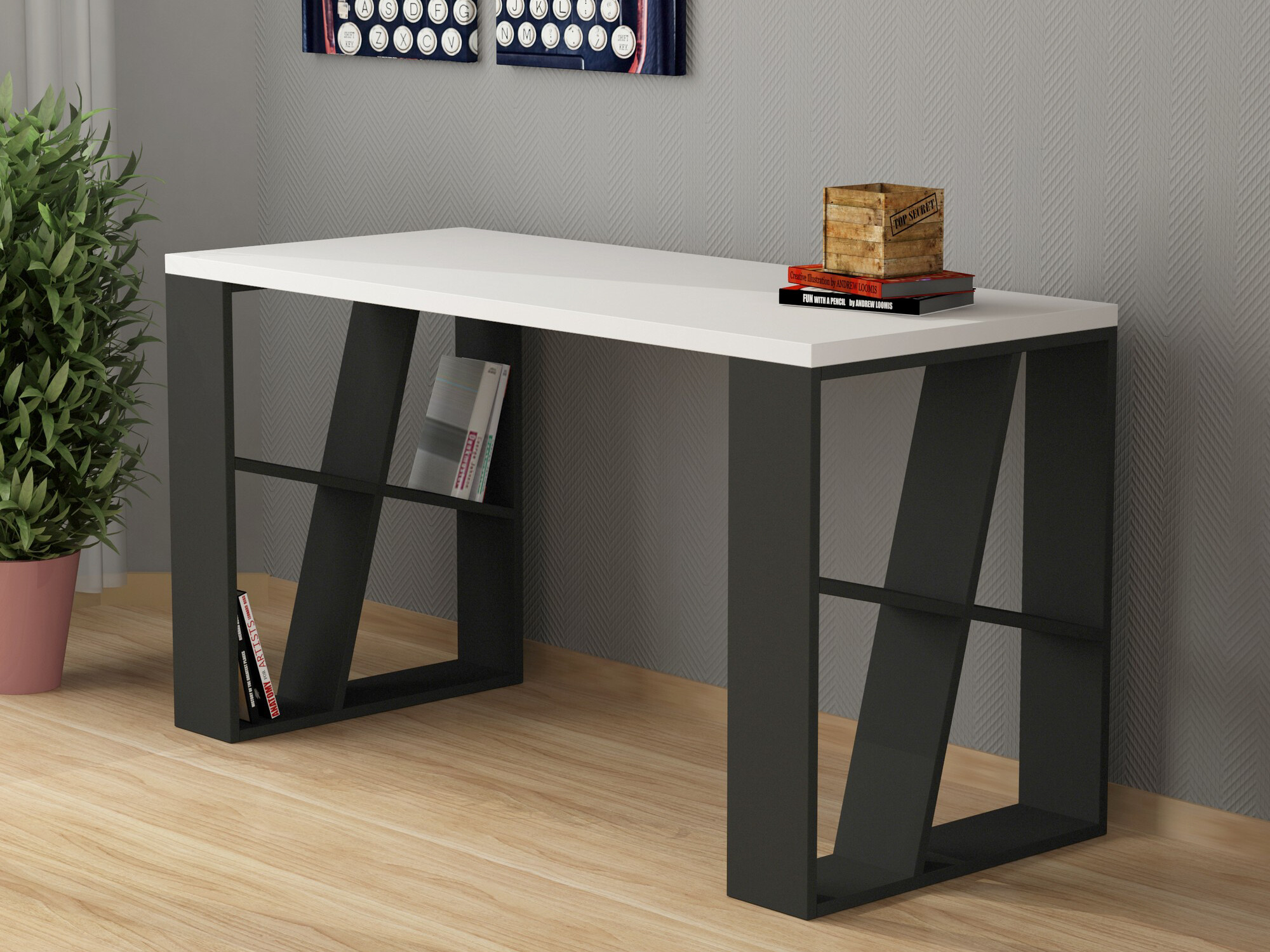 Uredski stol Kailua 802 (Bijela + Antracit)