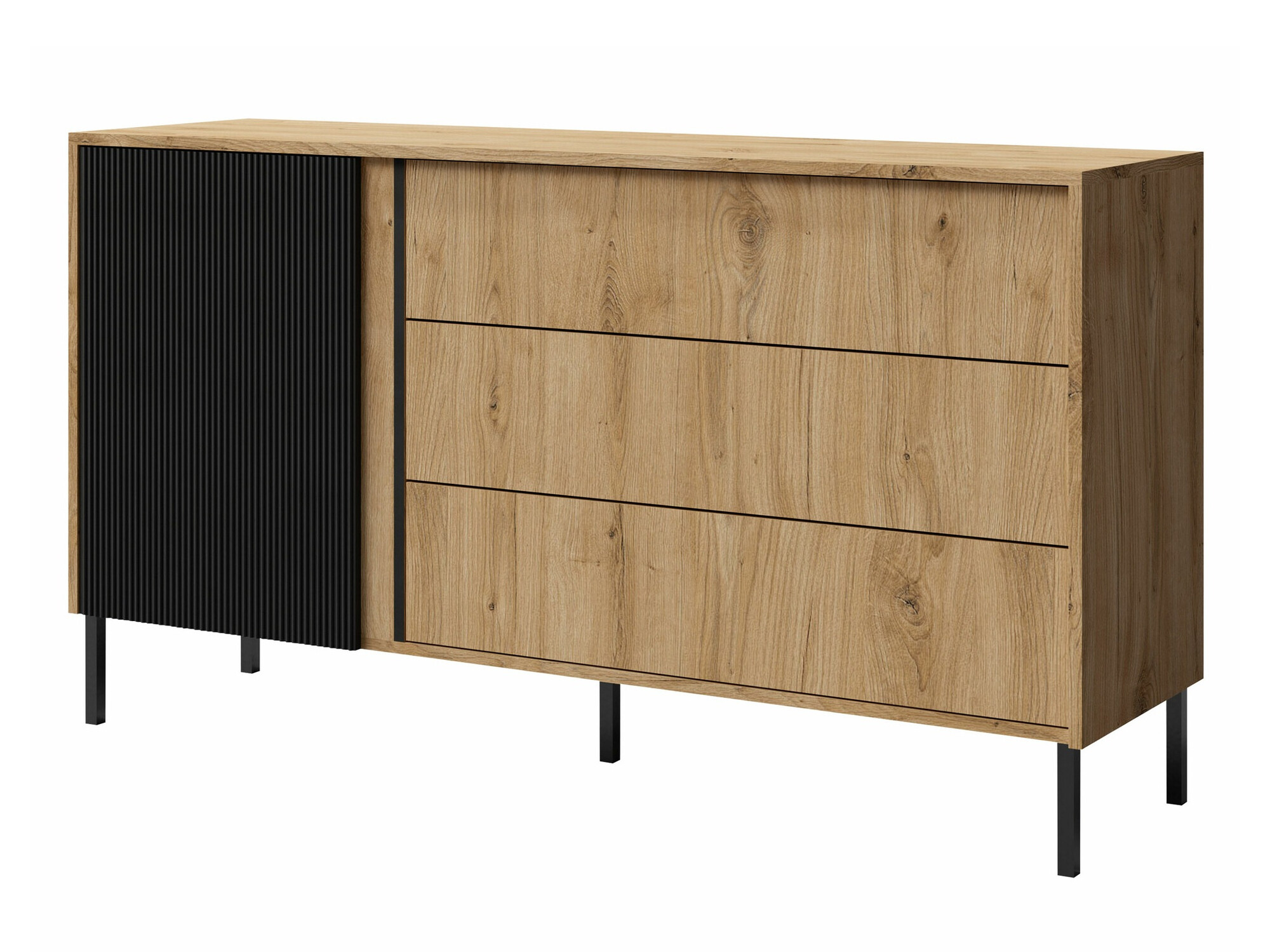 Komoda Lumiri 102 (Hrast + Crna)