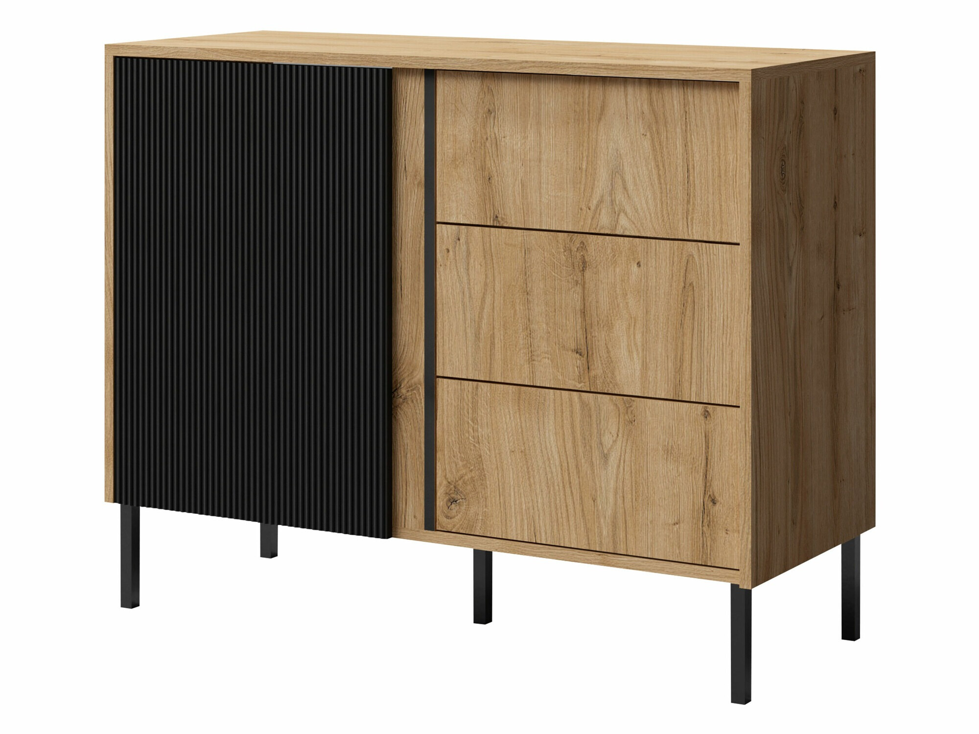 Komoda Lumiri 104 (Hrast + Crna)