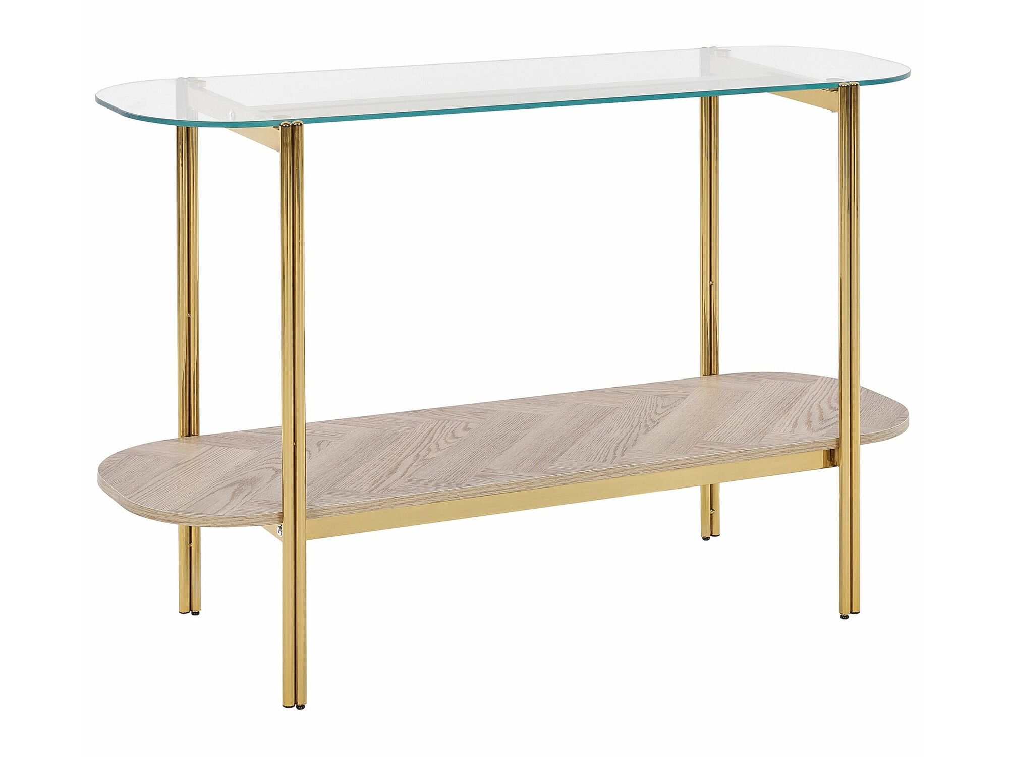 Konzolni stolić Berwyn 2278 (Zlatna + Svijetlo drvo)