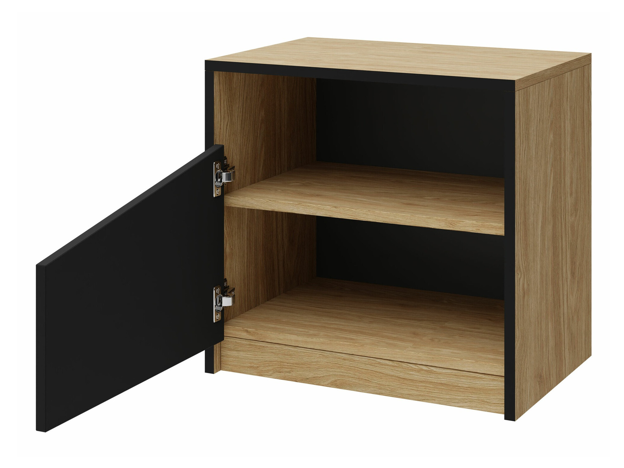 Noćni ormarić Tenreme 105 (Hrast + Crna)