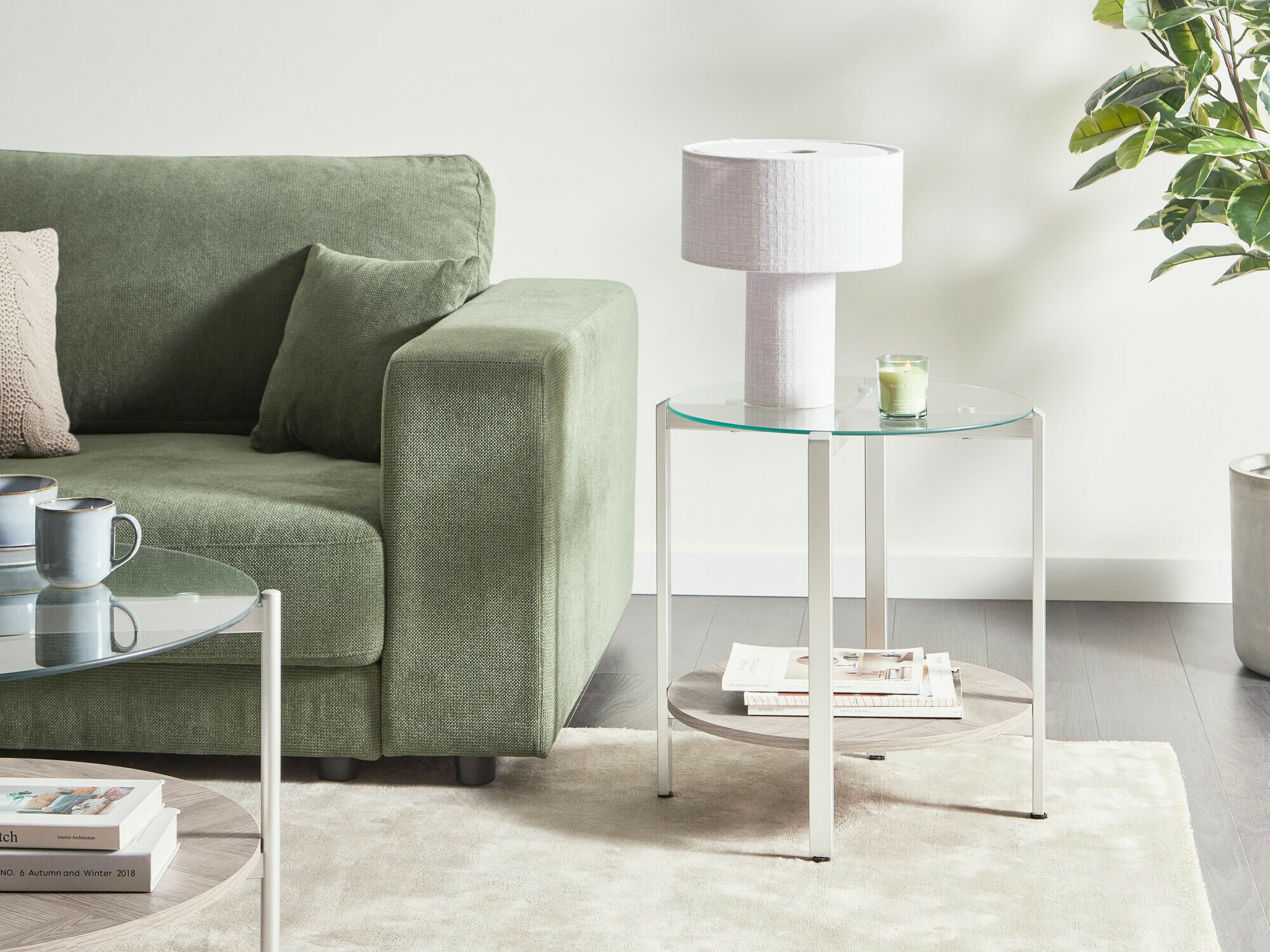 Pomoćni stolić Berwyn 2277 (Srebrna + Svijetlo drvo)