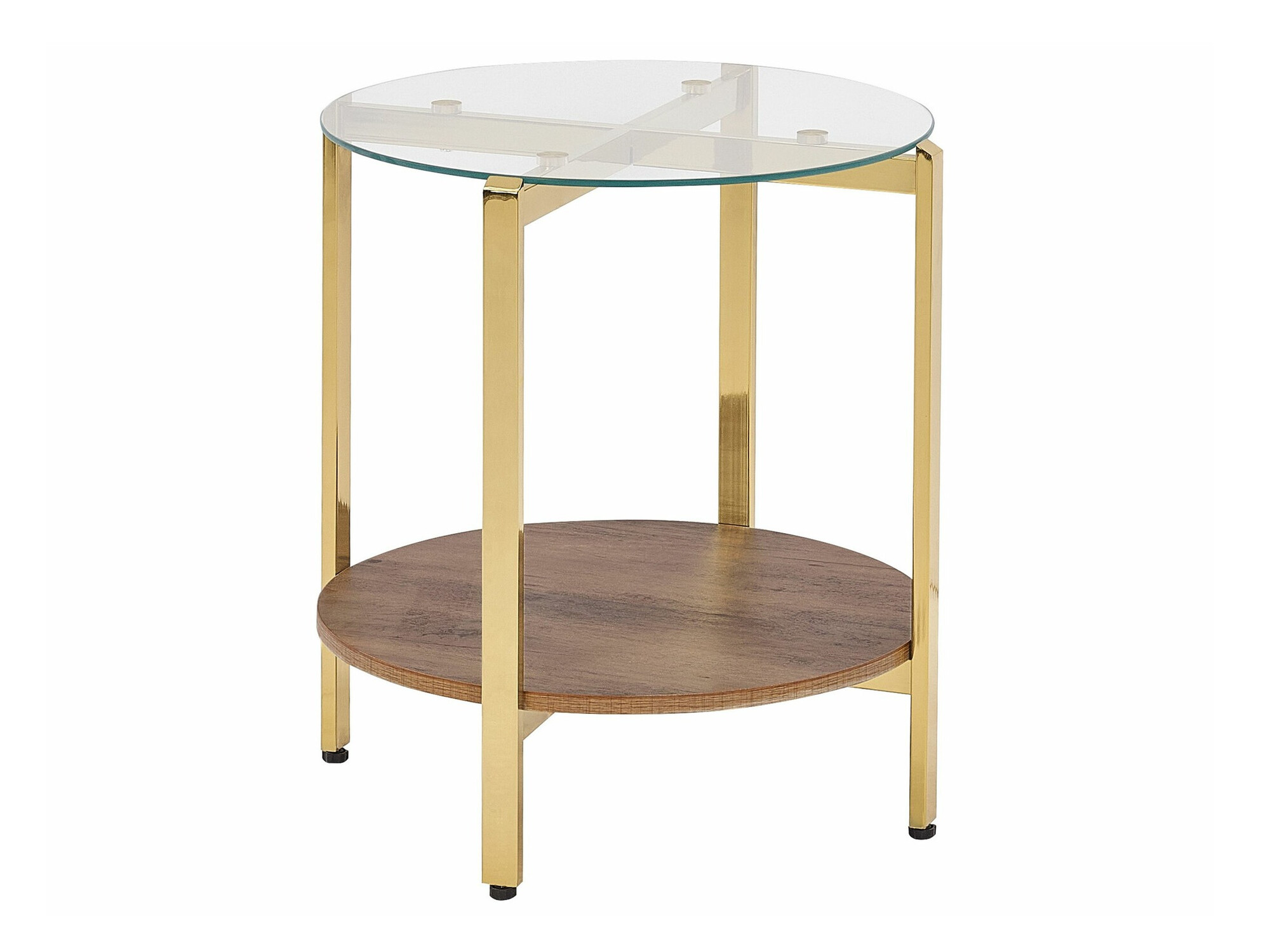 Pomoćni stolić Berwyn 2277 (Zlatna + Tamno drvo)