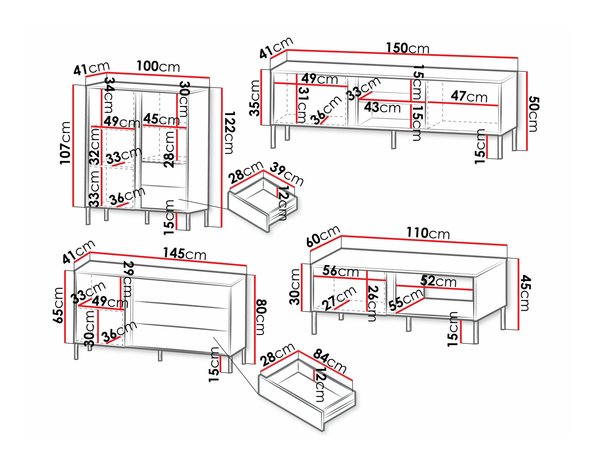 Set za dnevni boravak Lumiri 108 (Hrast + Crna)