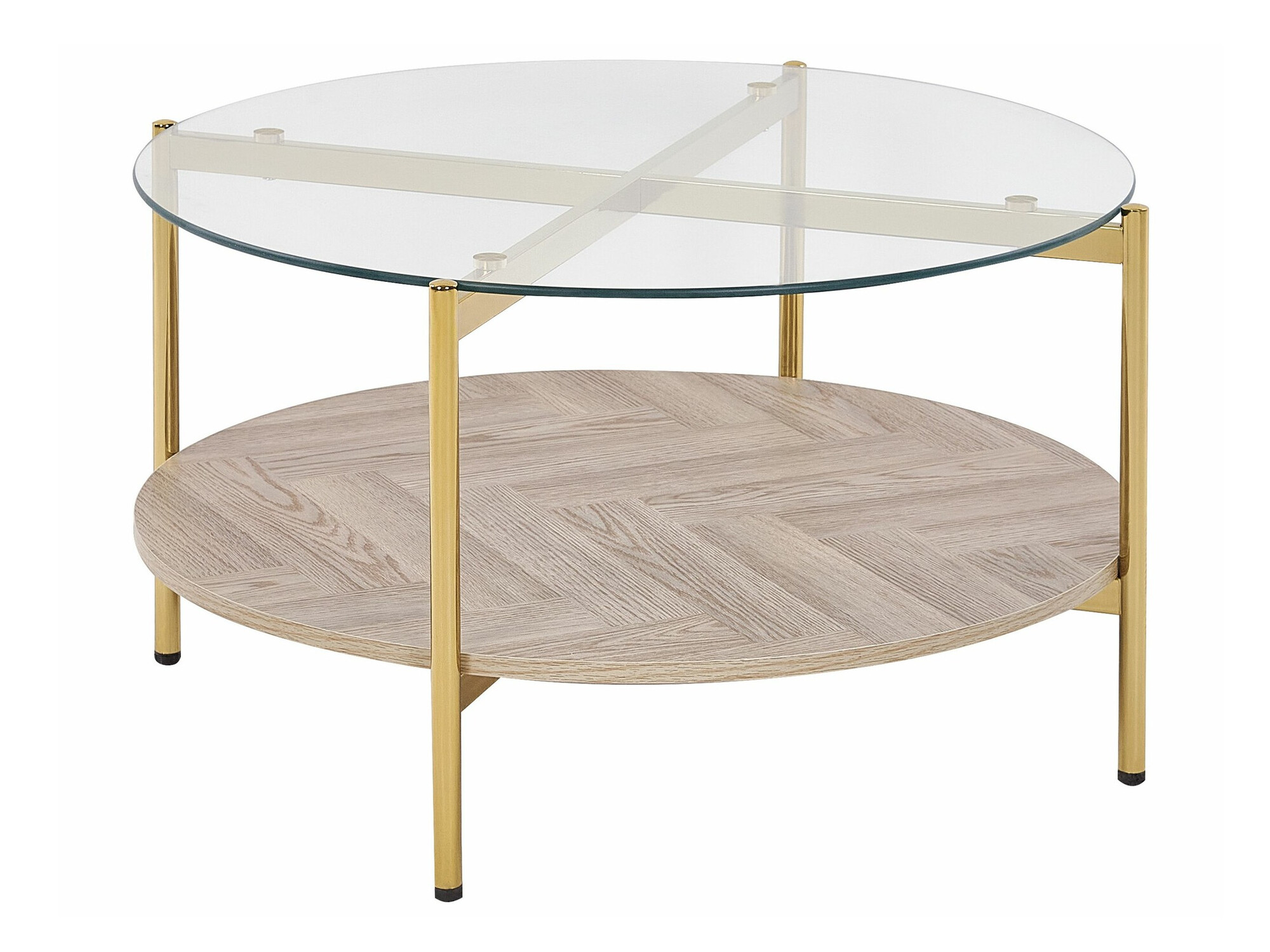 Stolić za kavu Berwyn 2275 (Zlatna + Svijetlo drvo)