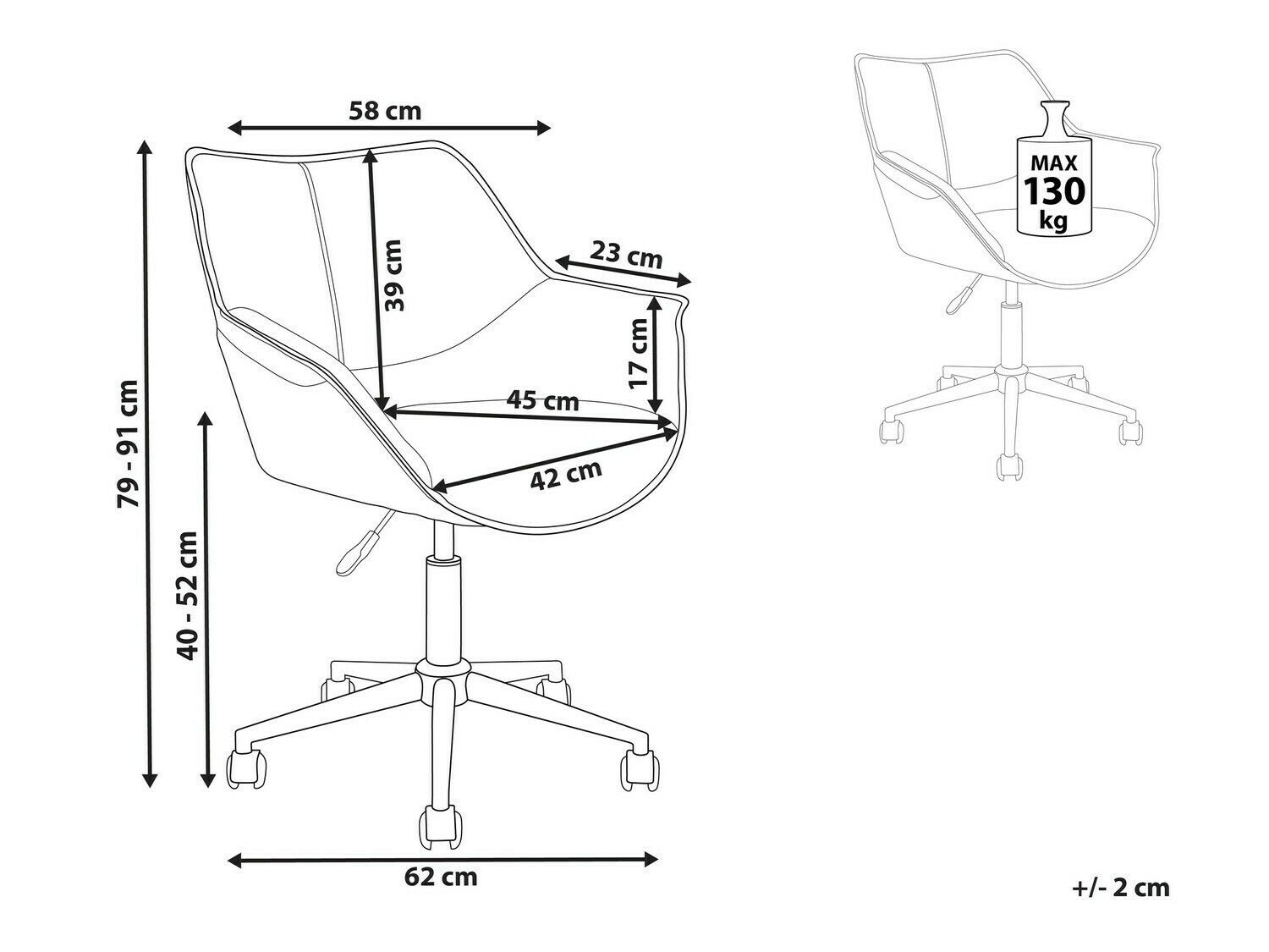 Uredska stolica Berwyn 899 (Svijetlo smeđa)