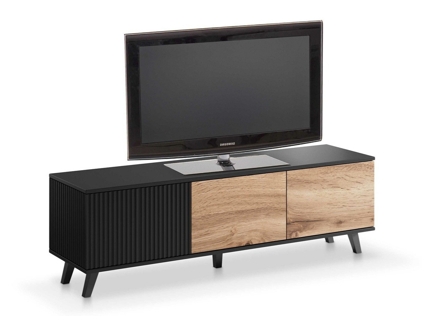 TV stol Luelia 116 (Crna + Wotan hrast)