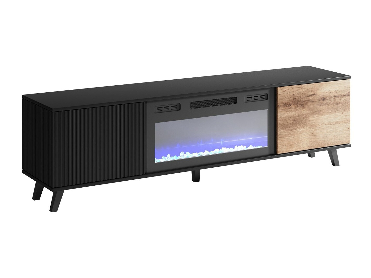 TV stol Luelia 121 (Crna + Hrast Wotan)