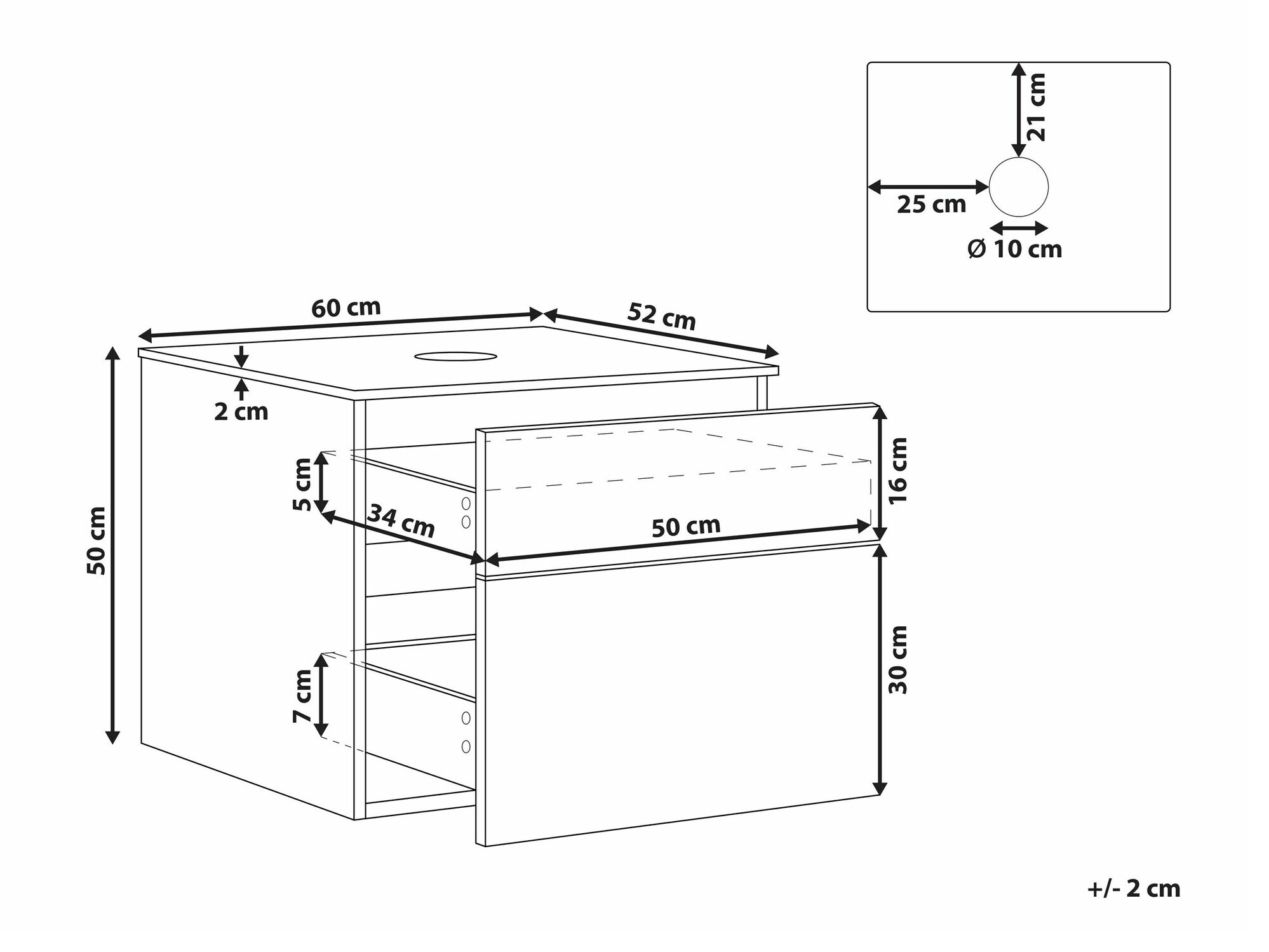 Zidni ormarić za umivaonik Berwyn 2286