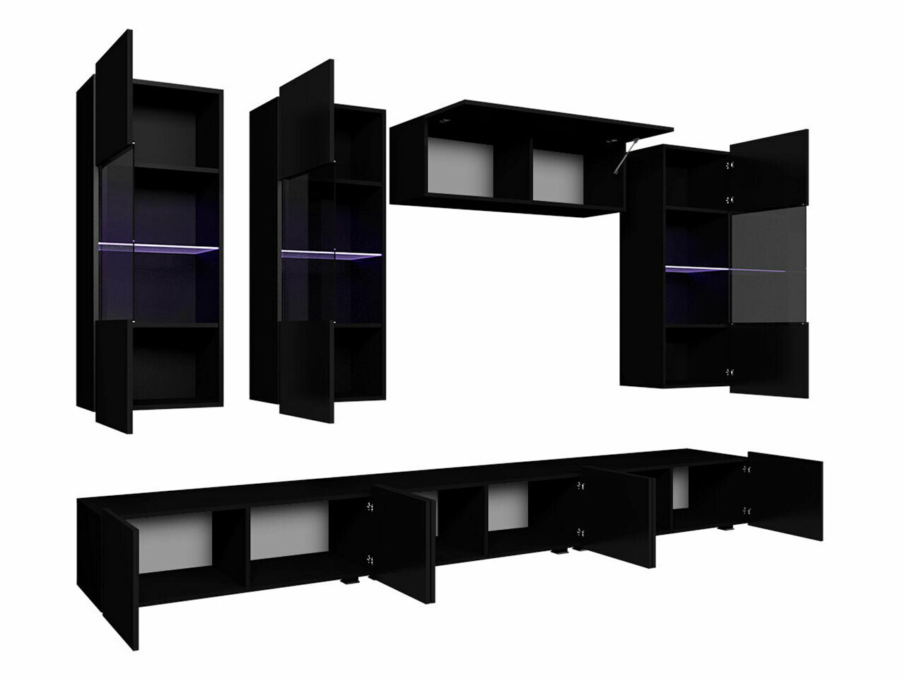 Set za dnevni boravak Tivdalu 121 (Bijela + Sjajno bijela)