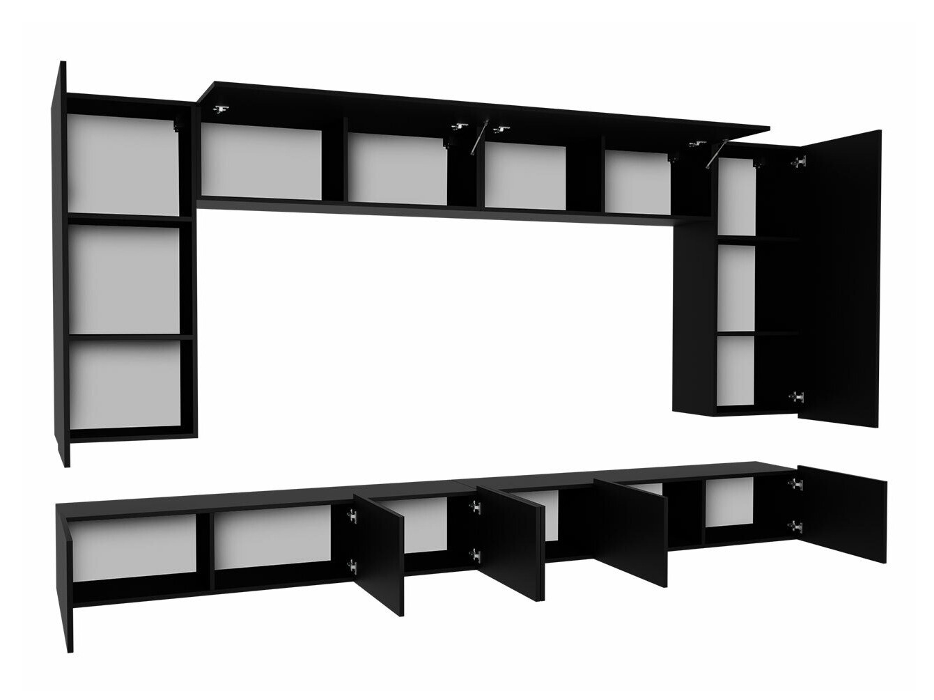 Set za dnevni boravak Tivdalu 135 (Bijela + Sjajno bijela)